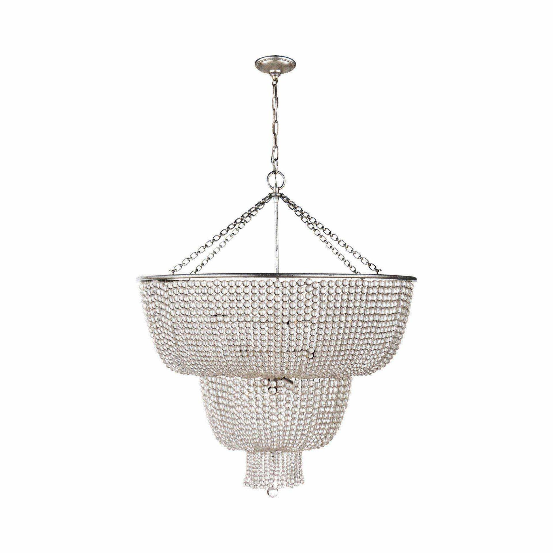 Jacqueline 38" Burnished Silver Leaf Two-Tier Chandelier