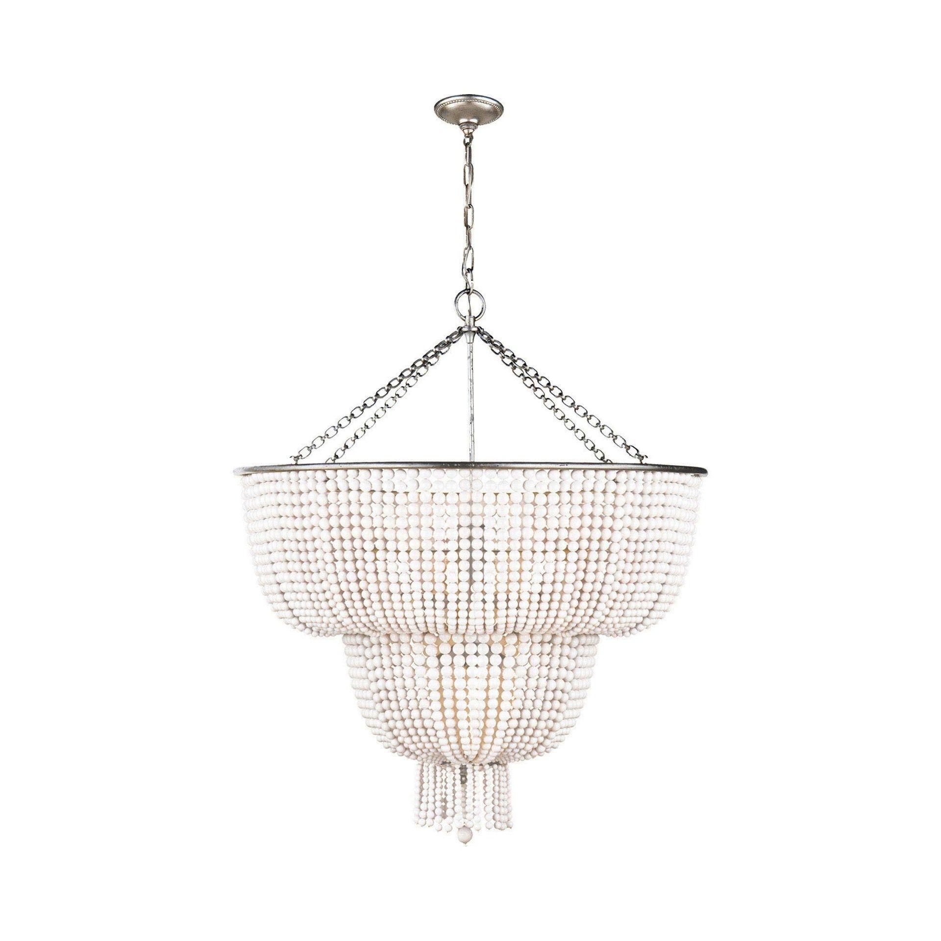 Jacqueline Burnished Silver Two-Tier 12-Light Beaded Chandelier