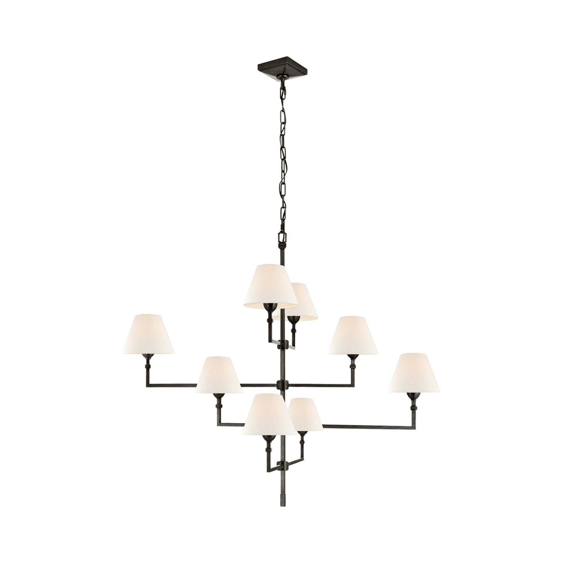 Alexa Hampton Inspired Nickel and Crystal 41" Plug-in Chandelier