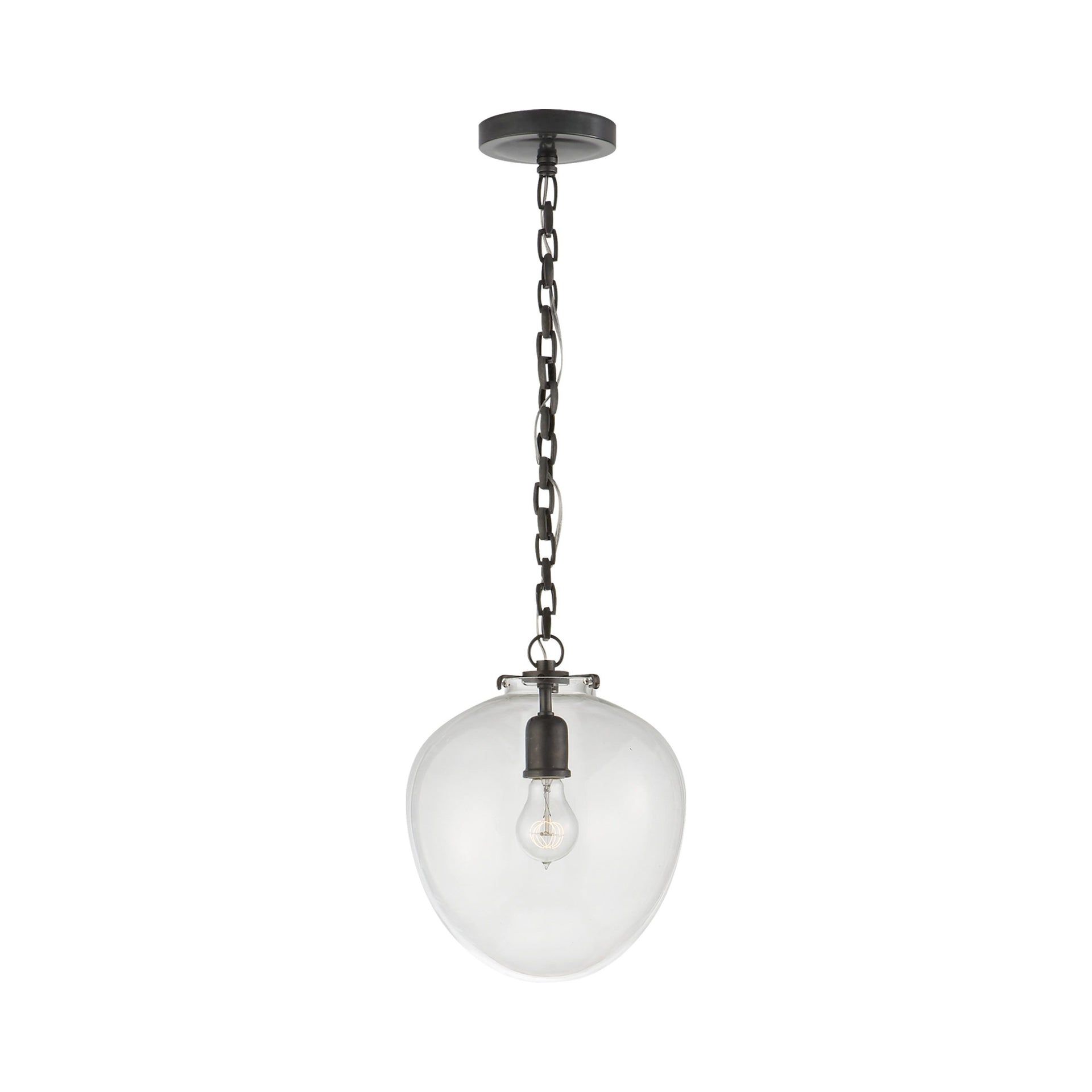 Elegant Katie Acorn 13'' Bronze Glass Pendant Light