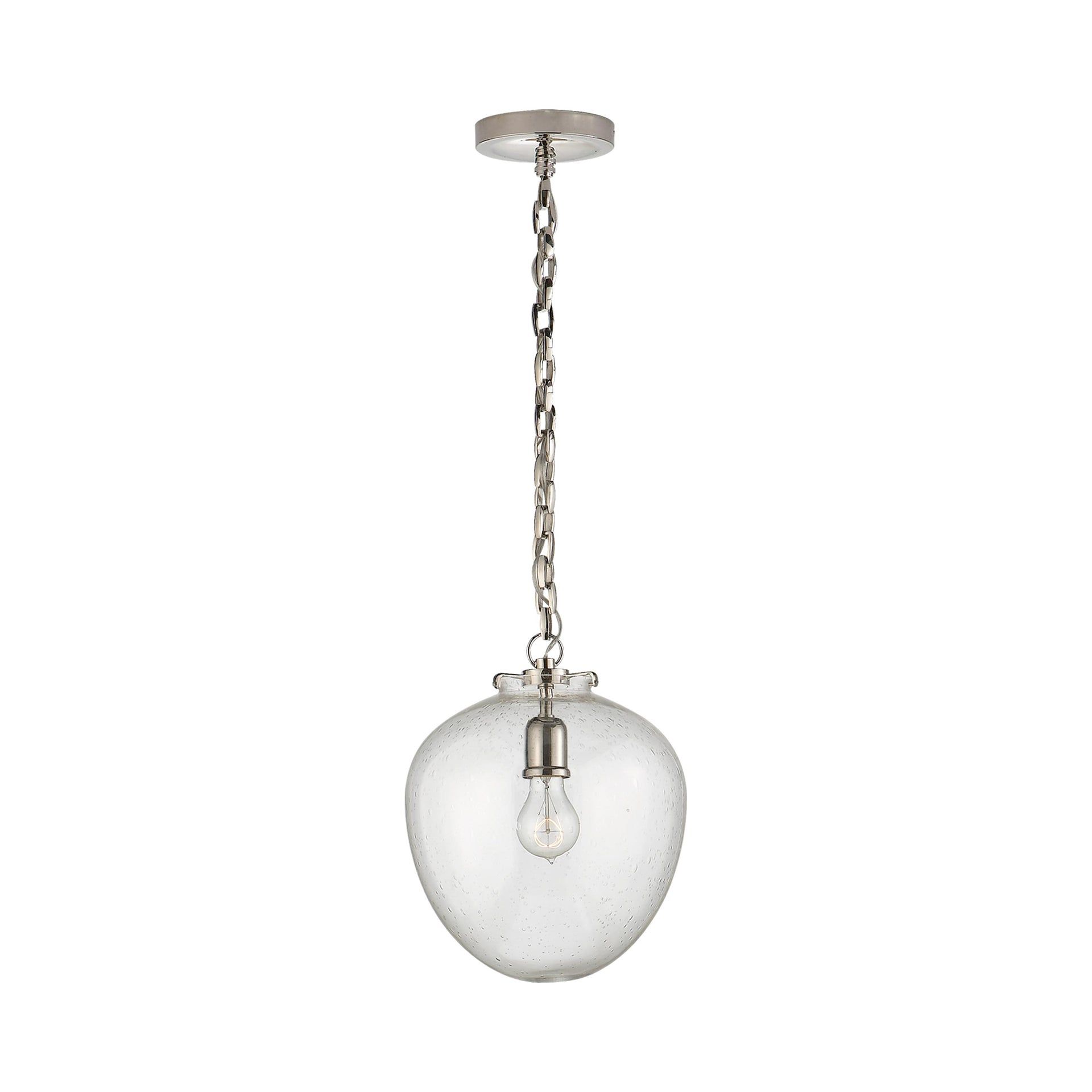 Elegant Acorn Globe Pendant Light in Polished Nickel