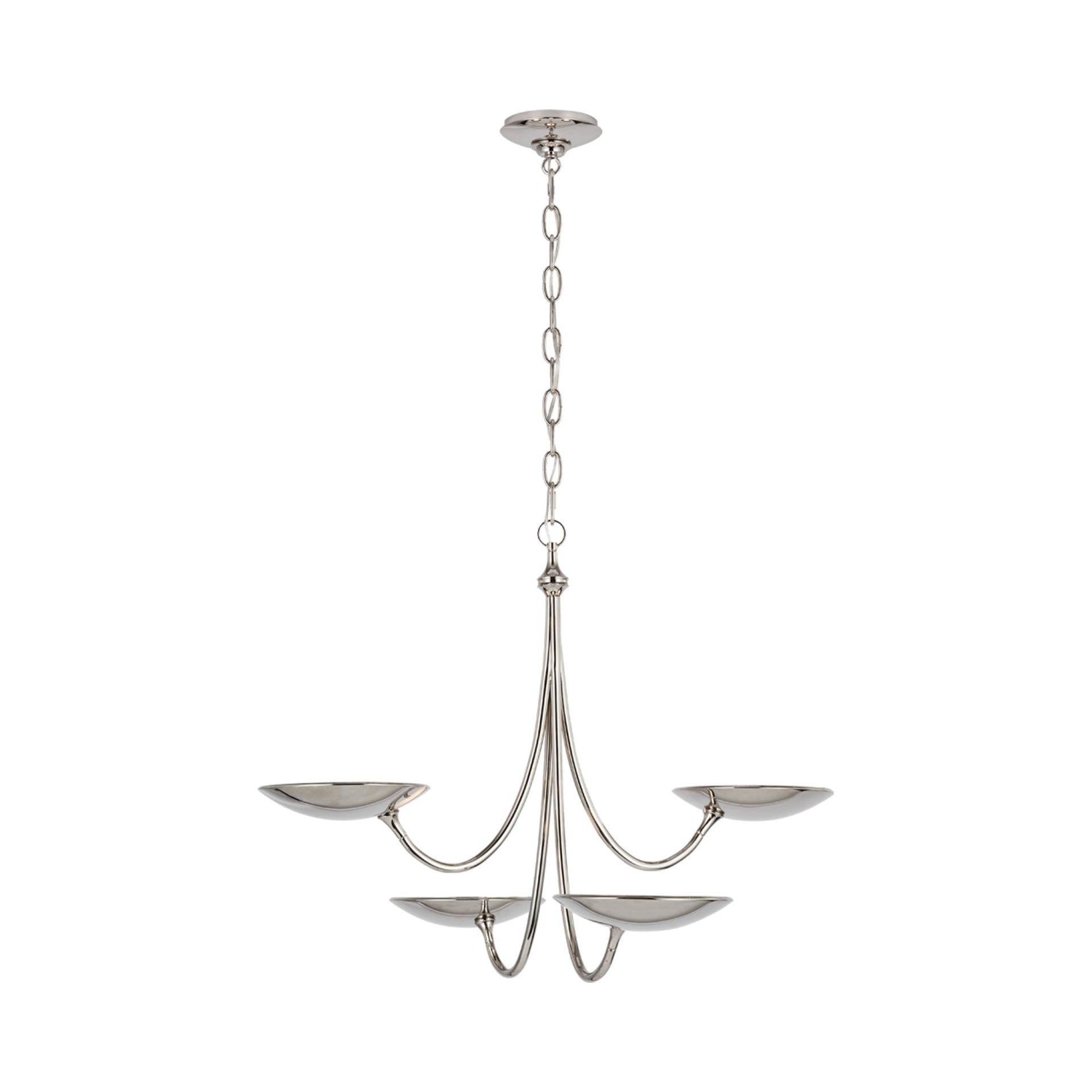 Keira Polished Nickel Medium Chandelier with Organic Lines