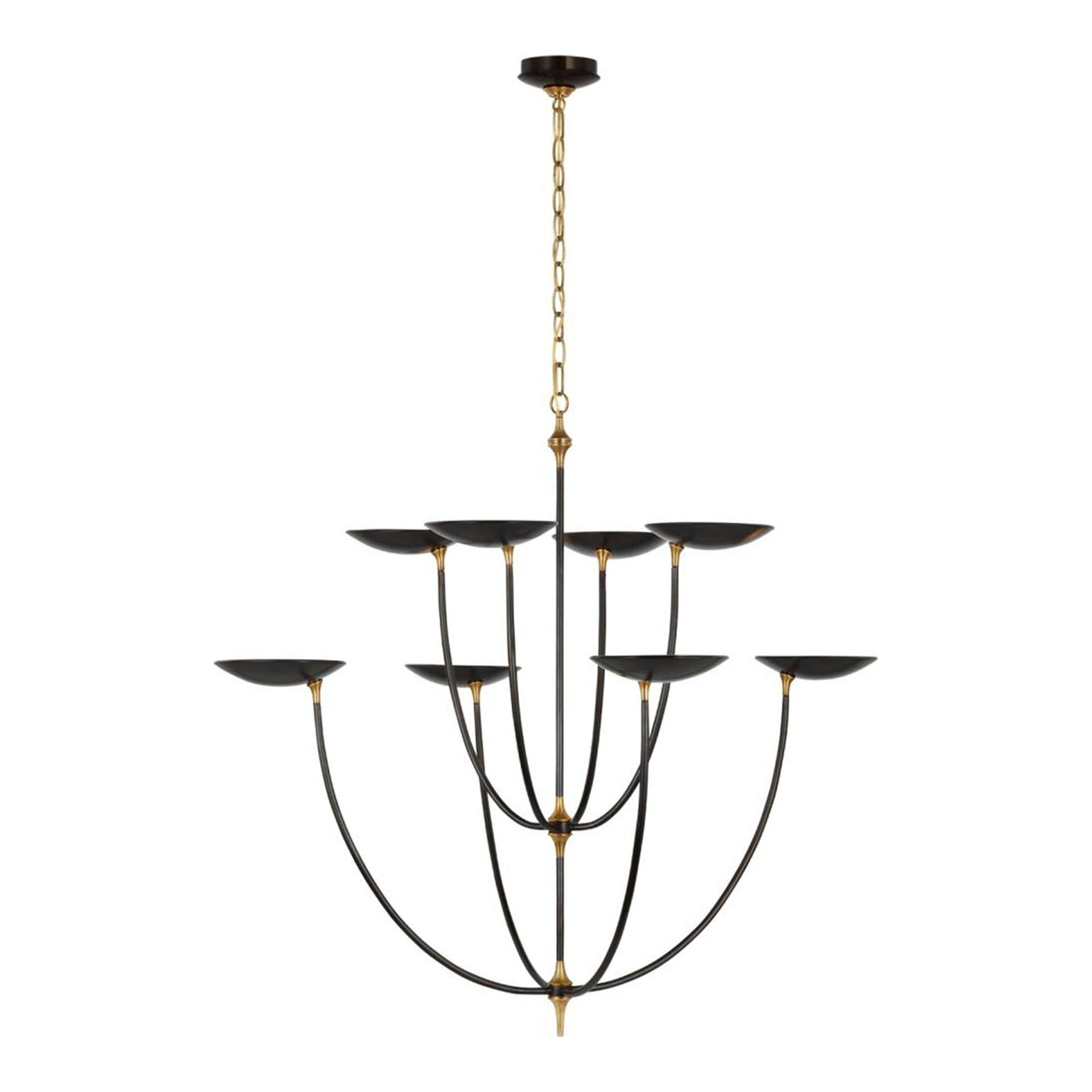 Keira Bronze and Brass Floral-Inspired Chandelier
