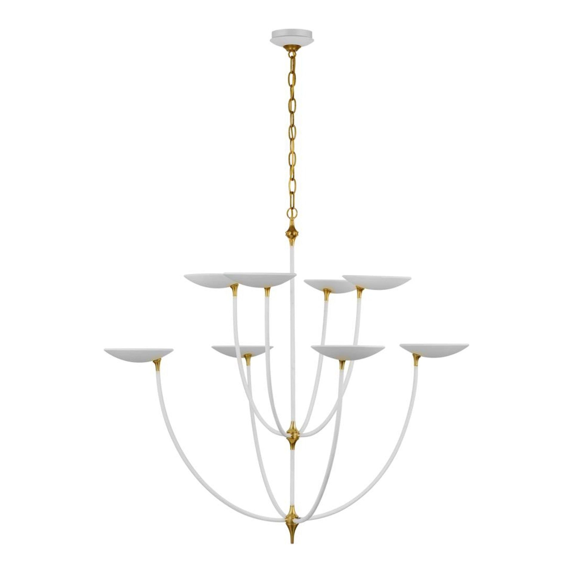 Keira Matte White and Brass 8-Light LED Chandelier