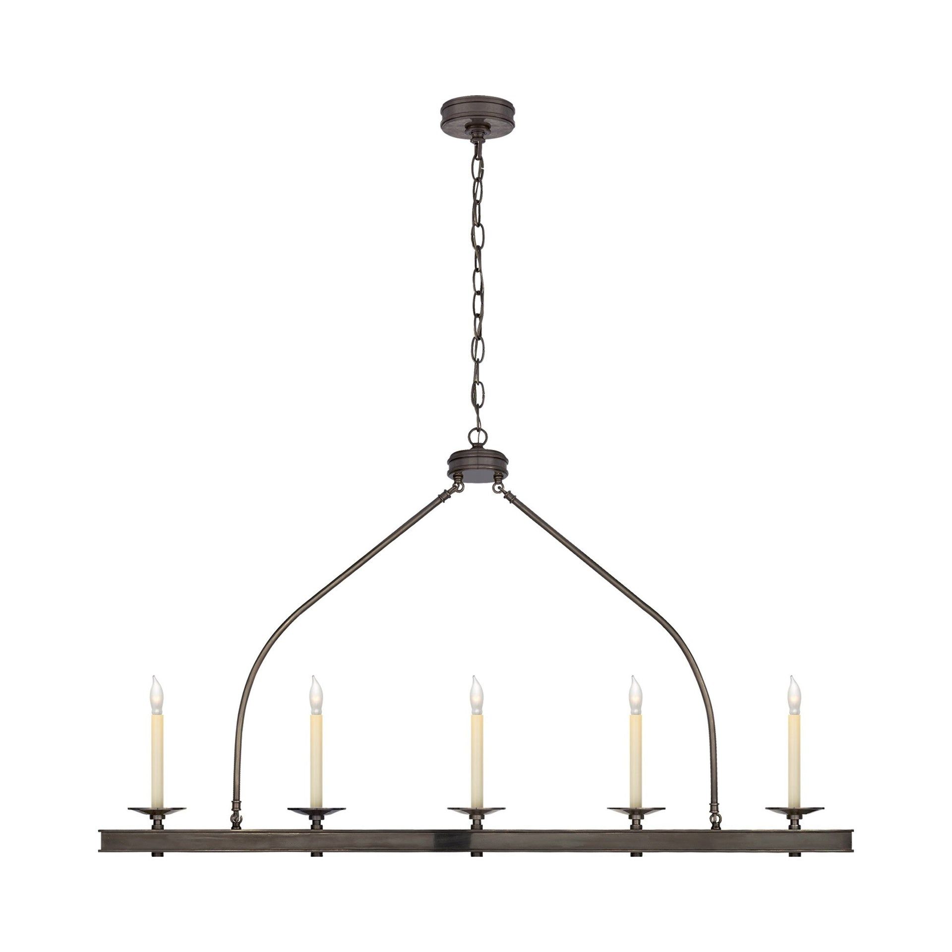 Elegant Launceton 5-Light Bronze Island Pendant with Crystal Accents
