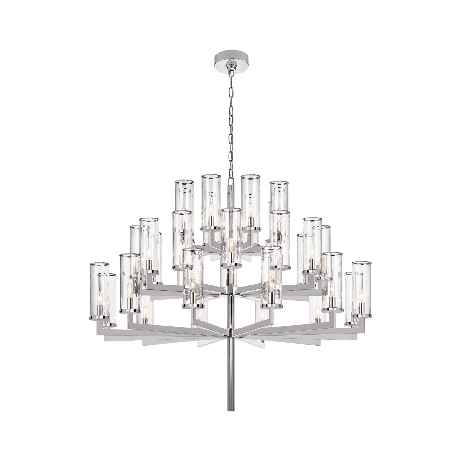 Liaison Polished Nickel 32-Light Classic Candelabra Chandelier