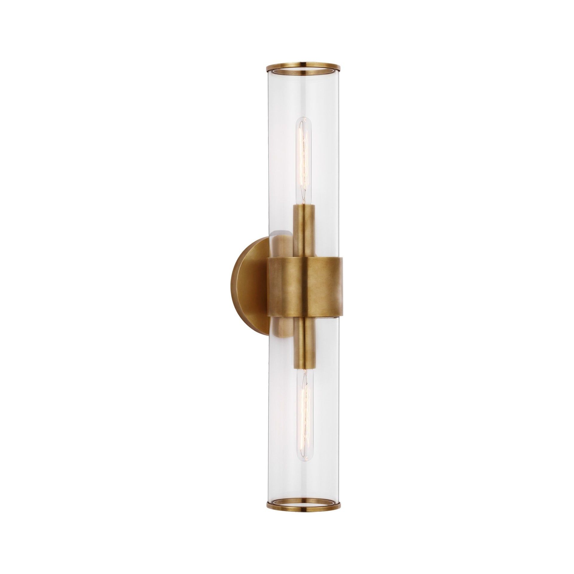 Liaison Modern 22" Brass-Bronze Dual Light Wall Sconce