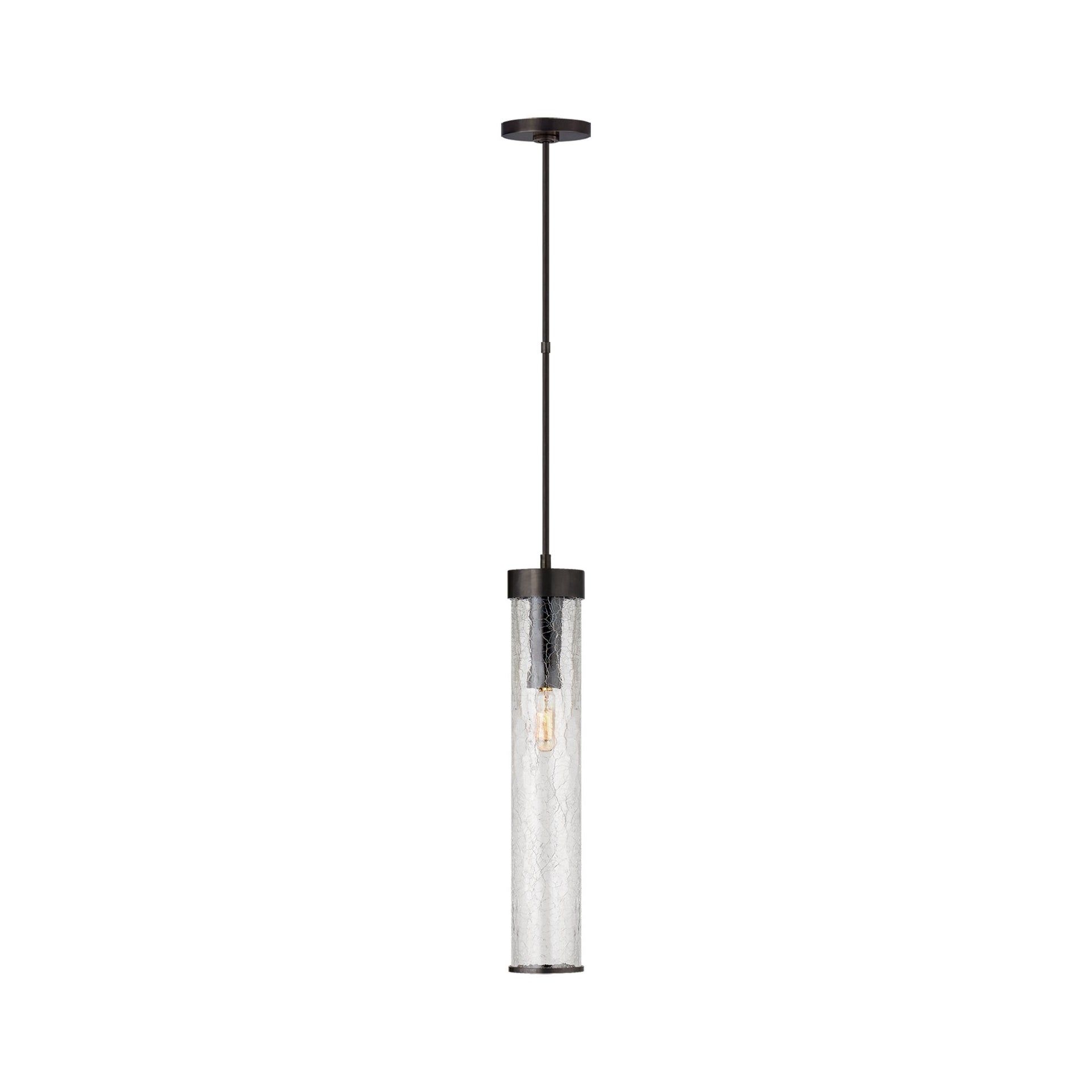 Liaison Crackled Glass 18.75" Bronze Mini Pendant Light