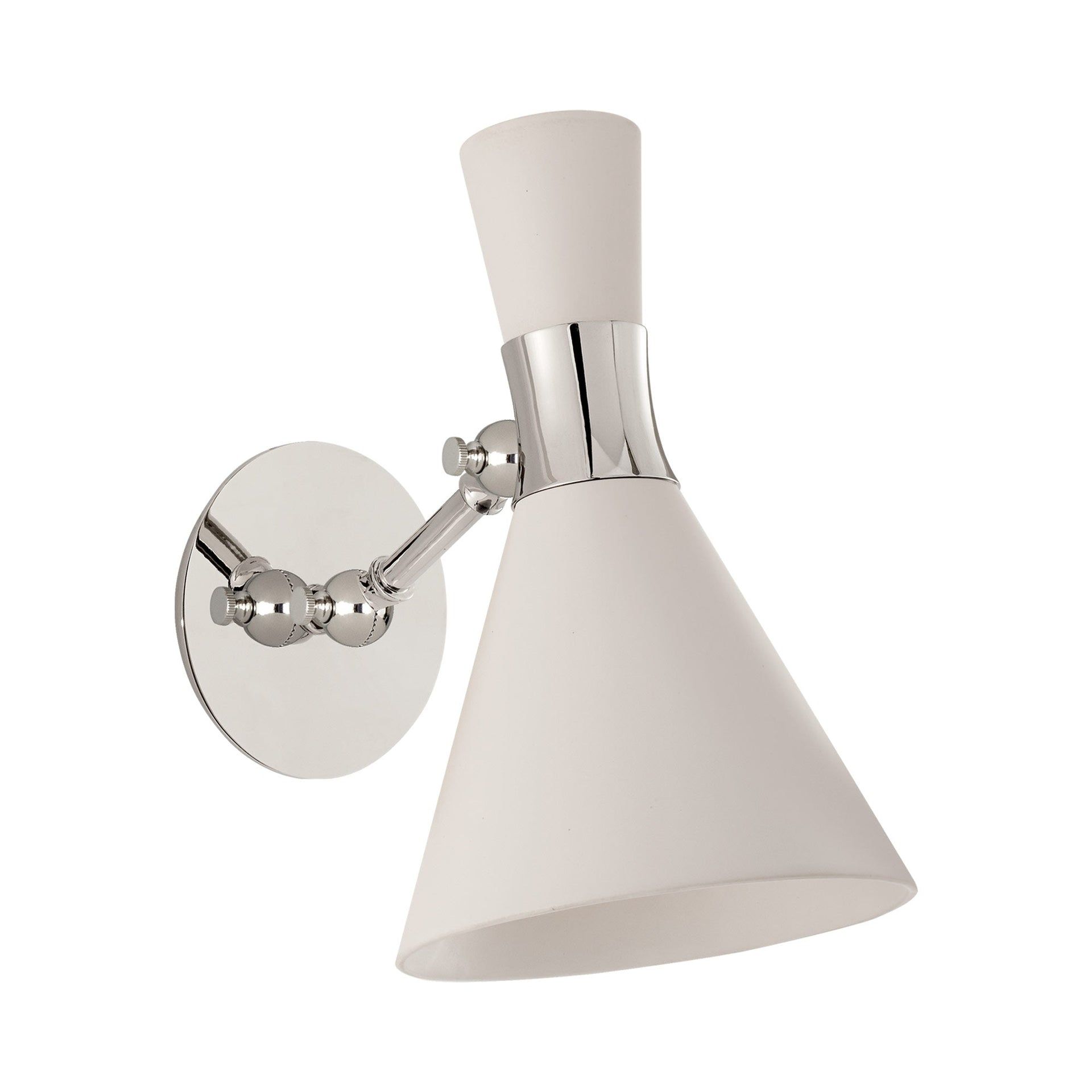Liam Dimmable Chrome Sconce with Matte White Shade