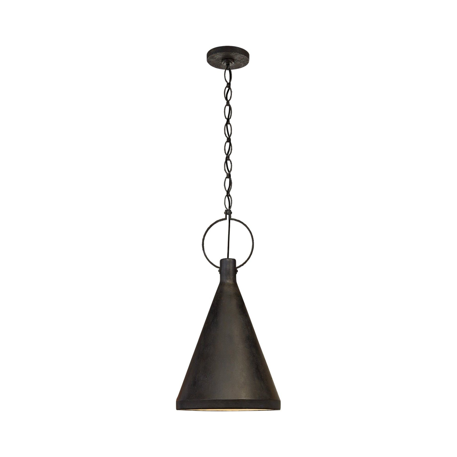 Limoges Crystal Accent Industrial Pendant Light in Natural Rust