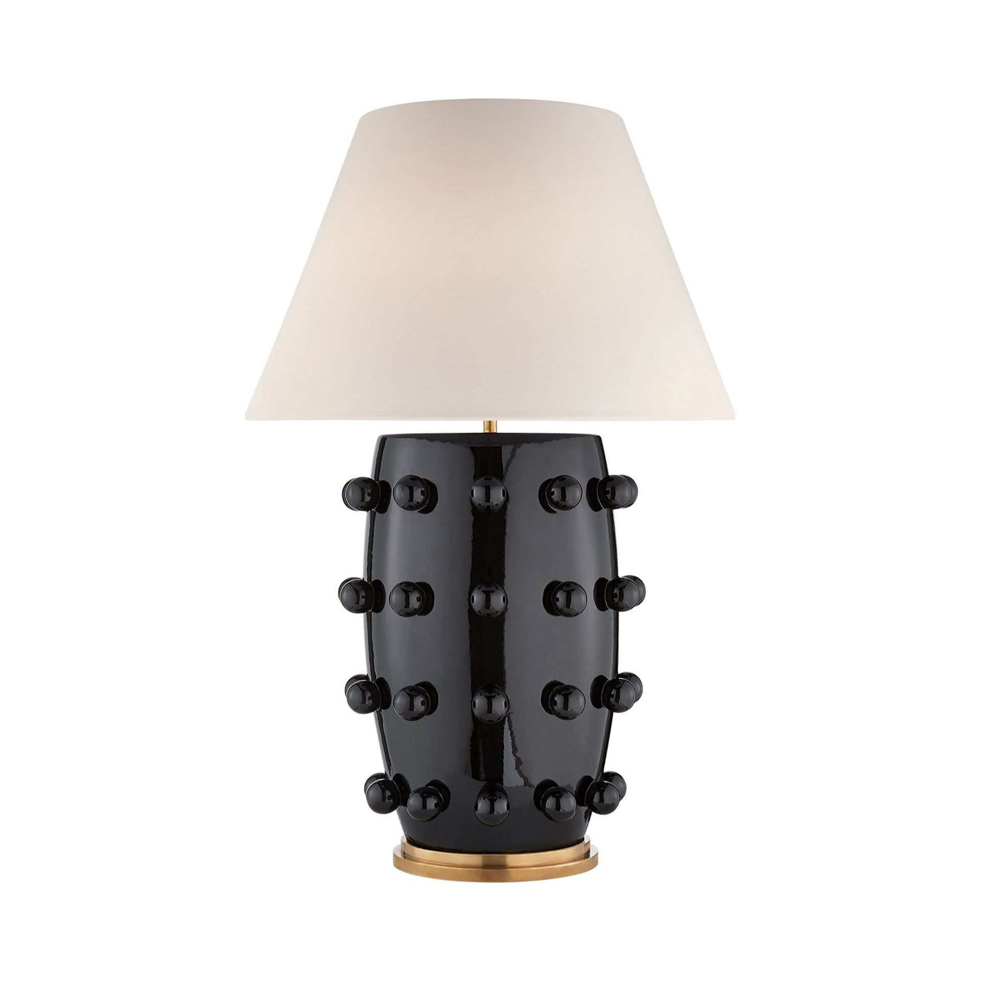 Linden Black Porcelain Outdoor Table Lamp with Orb Accents