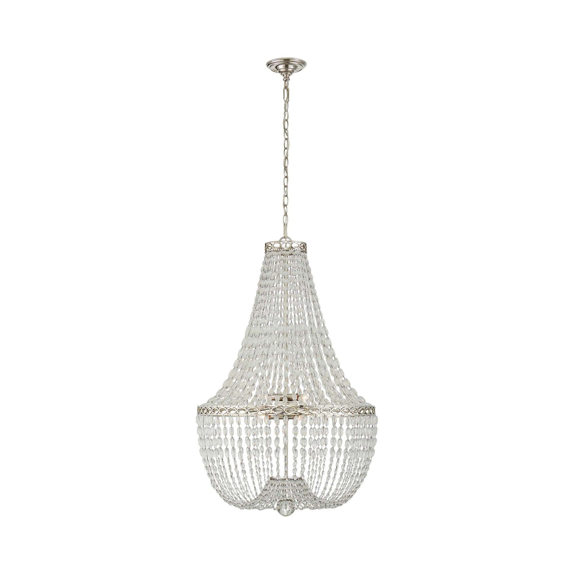 Antique Burnished Brass 8-Light Crystal Beaded Chandelier