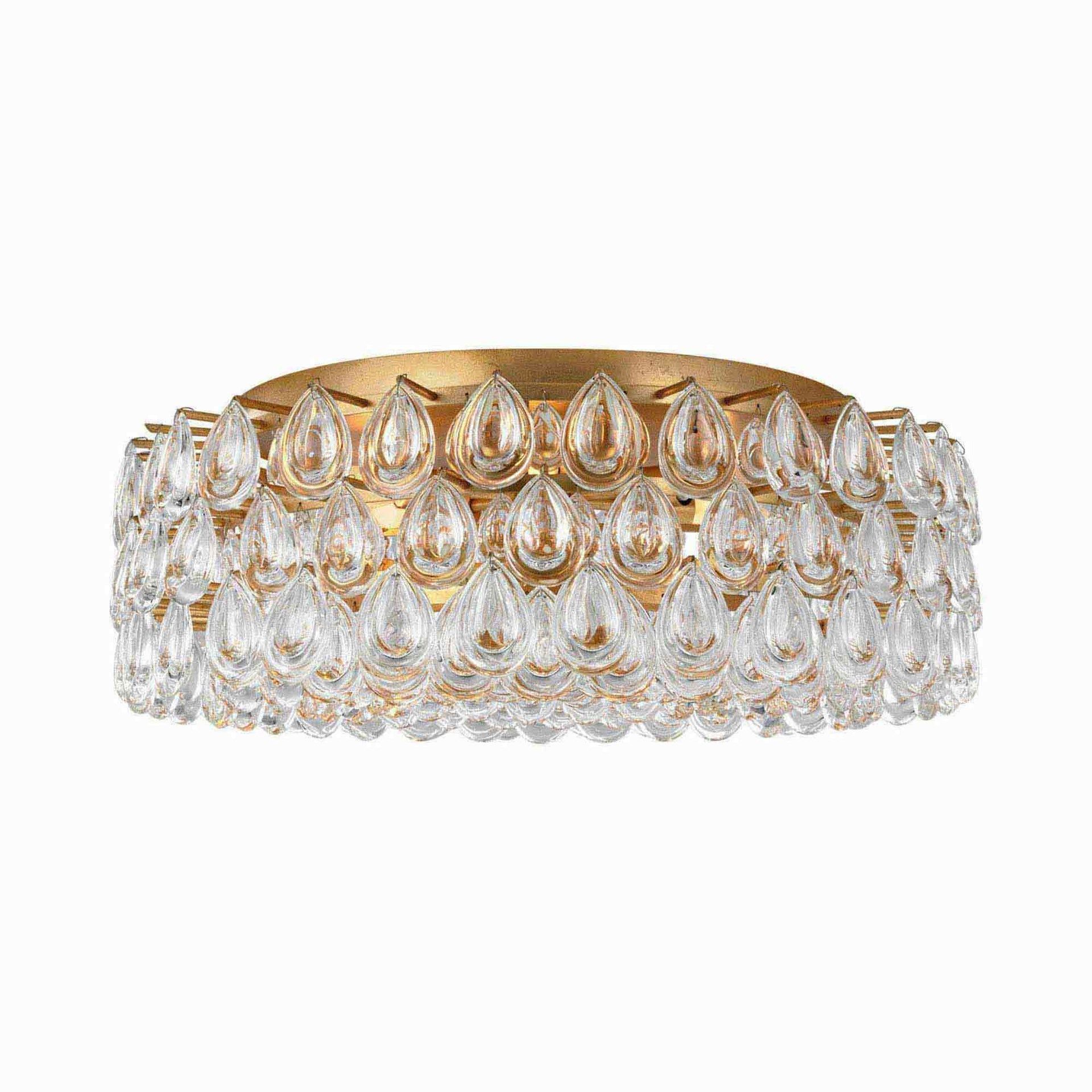 Gold and Crystal 25'' Flush Mount Ceiling Light
