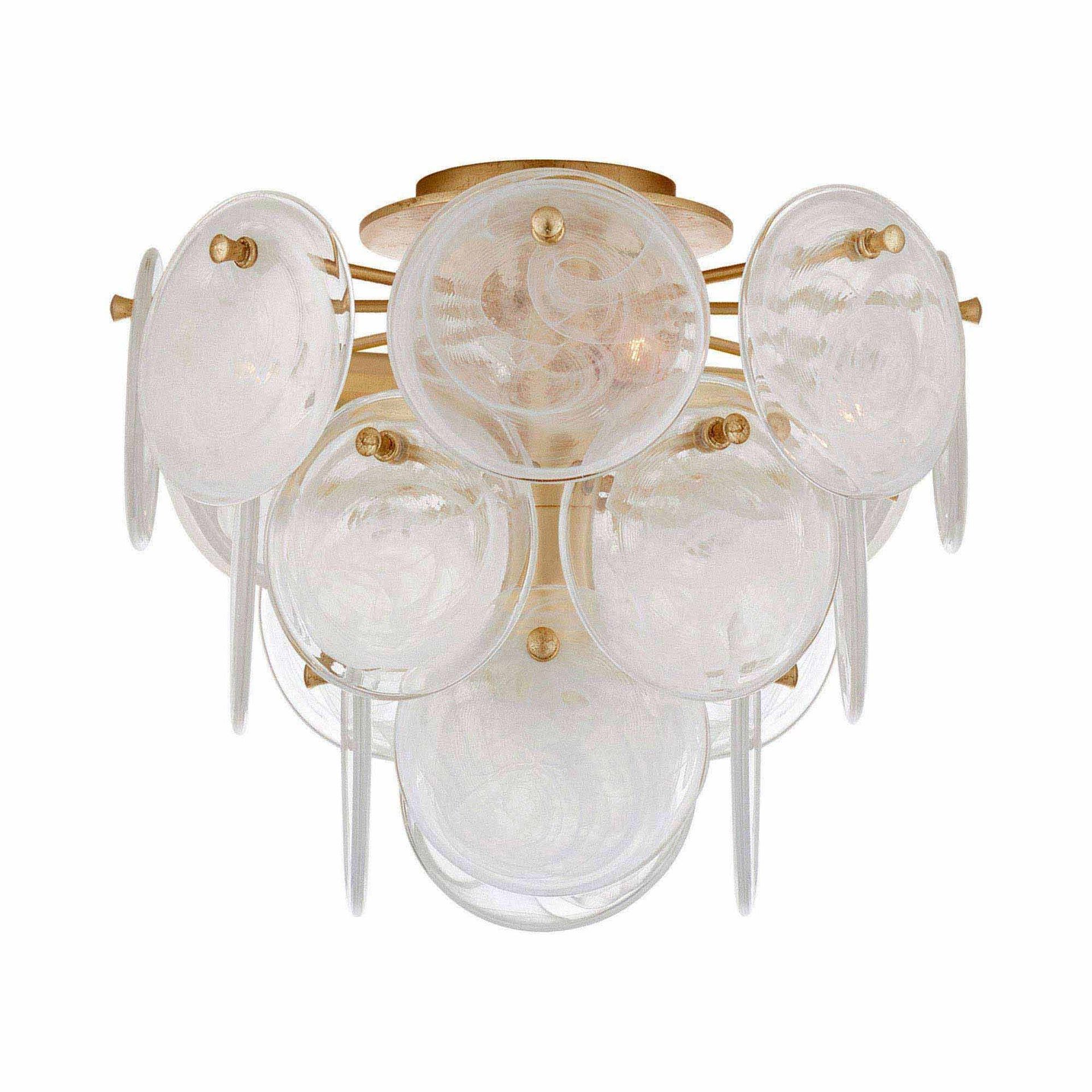 Loire Gold Glass 4-Light Indoor/Outdoor Semi Flush Mount