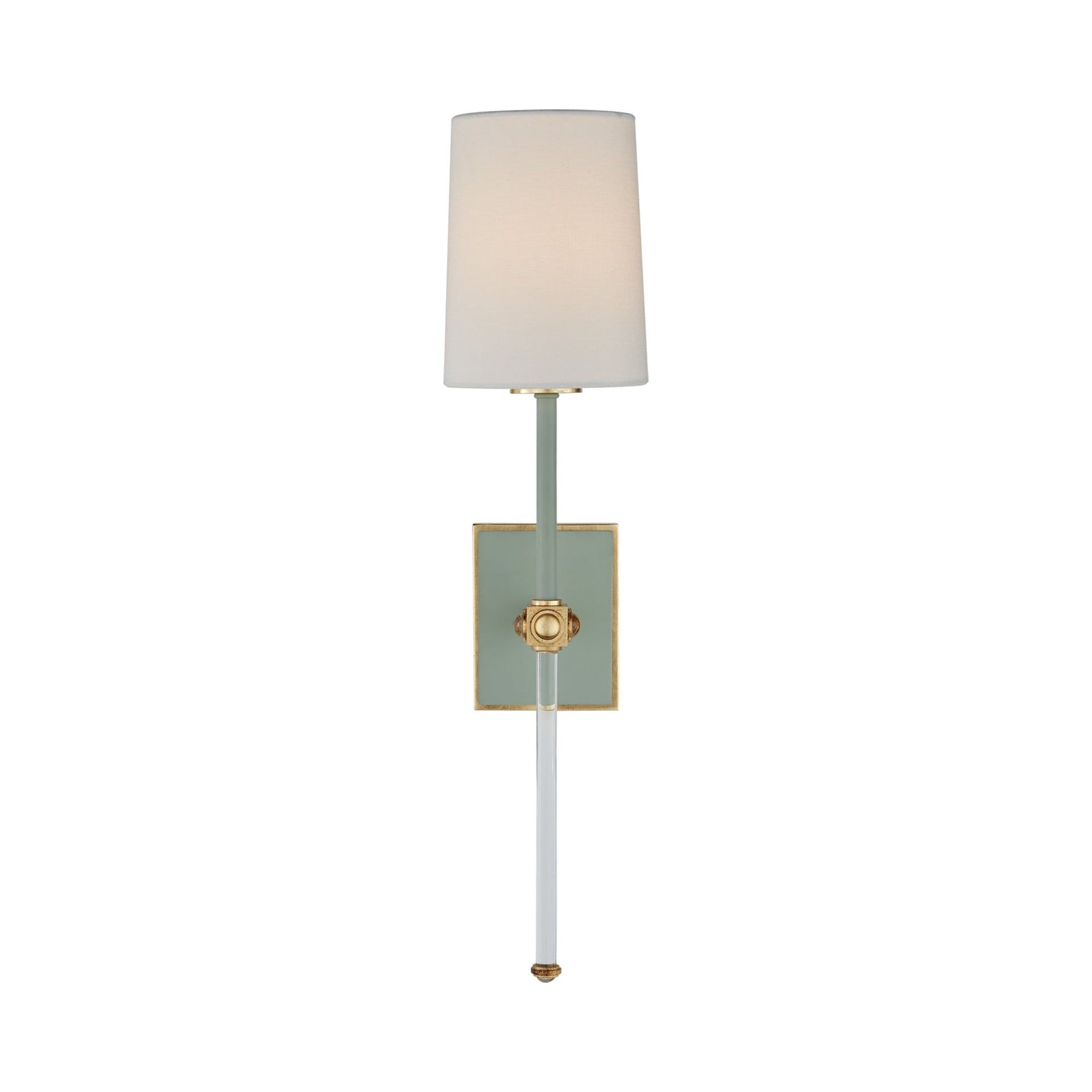 Lucia Celadon 20.75" High White Linen Shade Wall Sconce