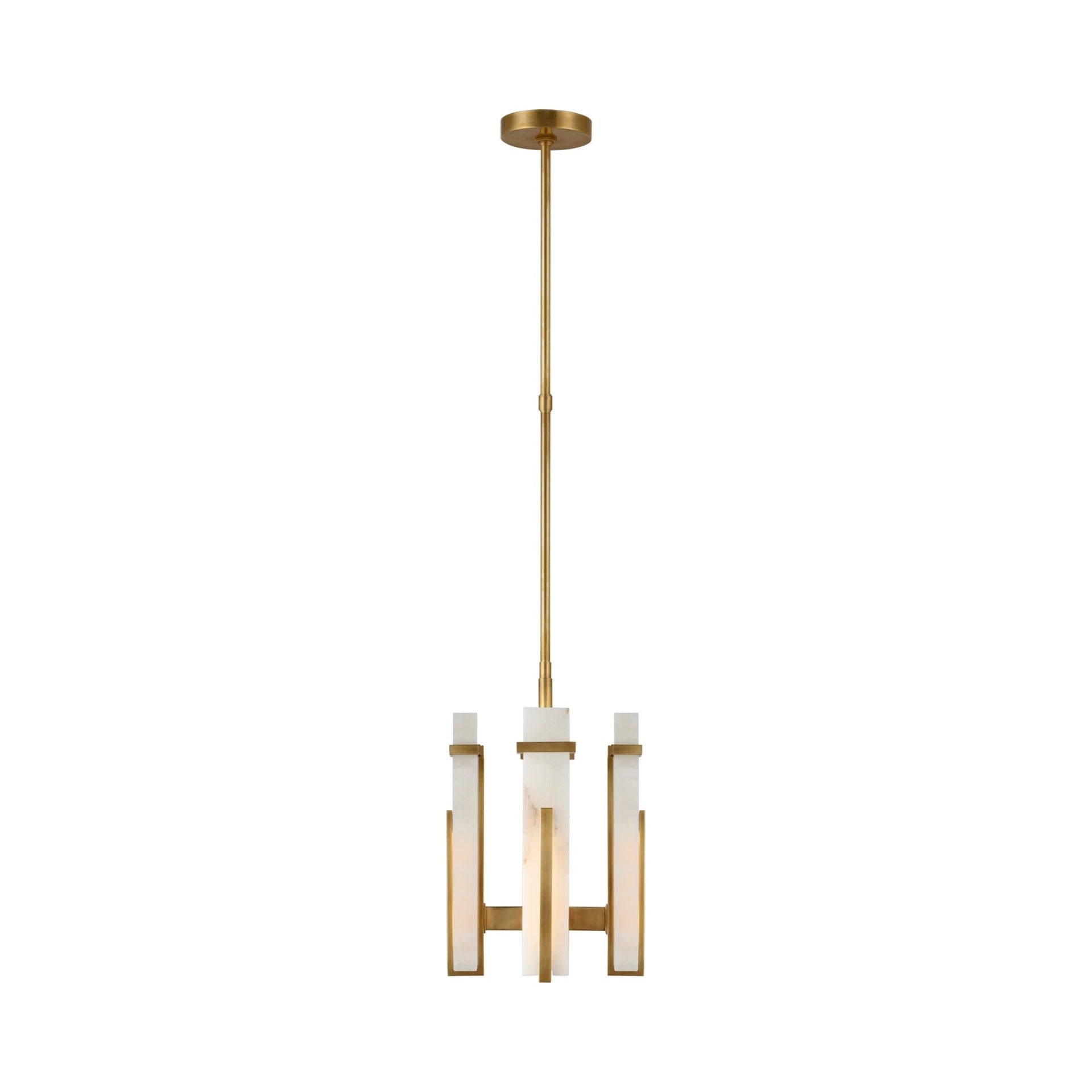 Antique Brass and Crystal Plug-in LED Chandelier