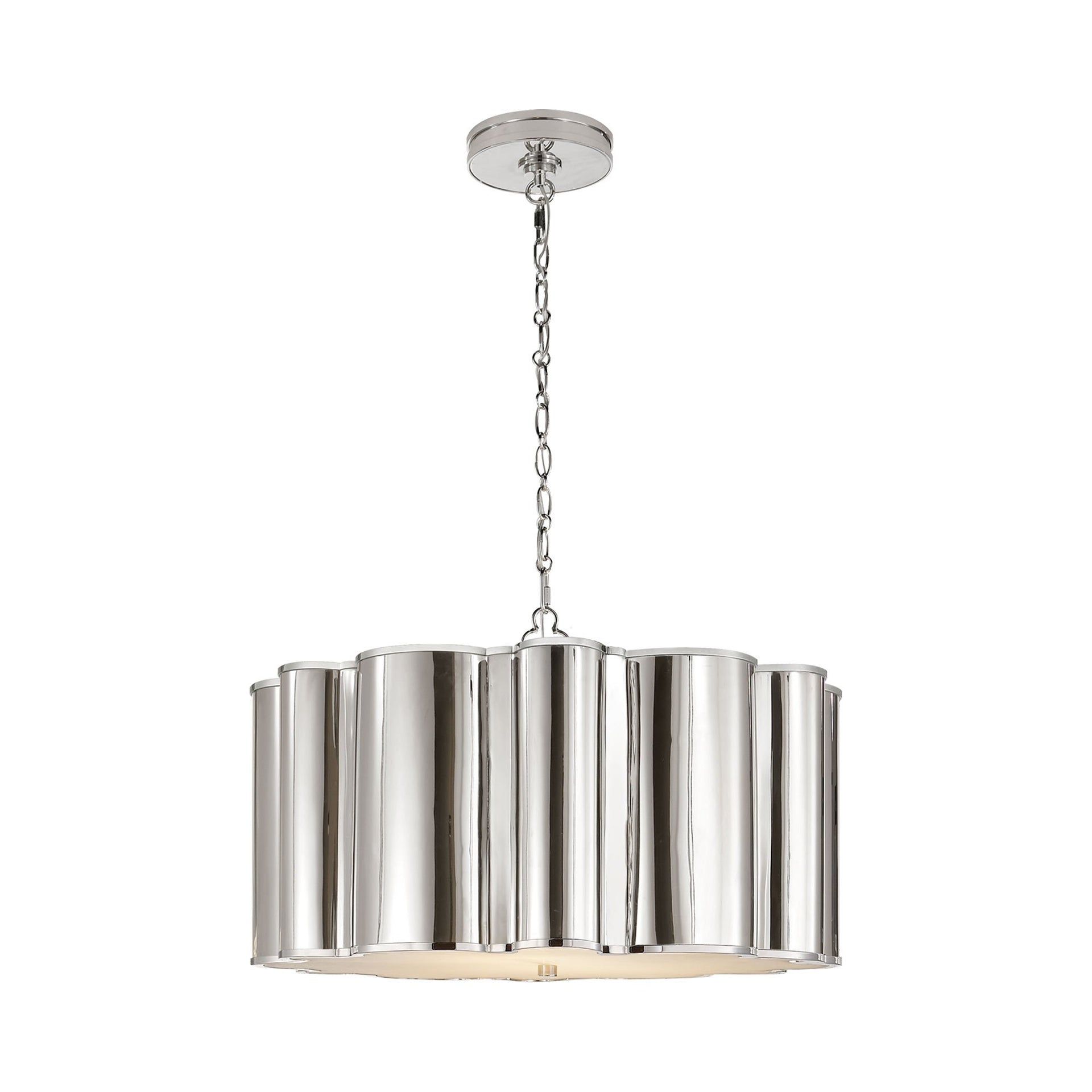 Polished Nickel Drum 4-Light Indoor Chandelier