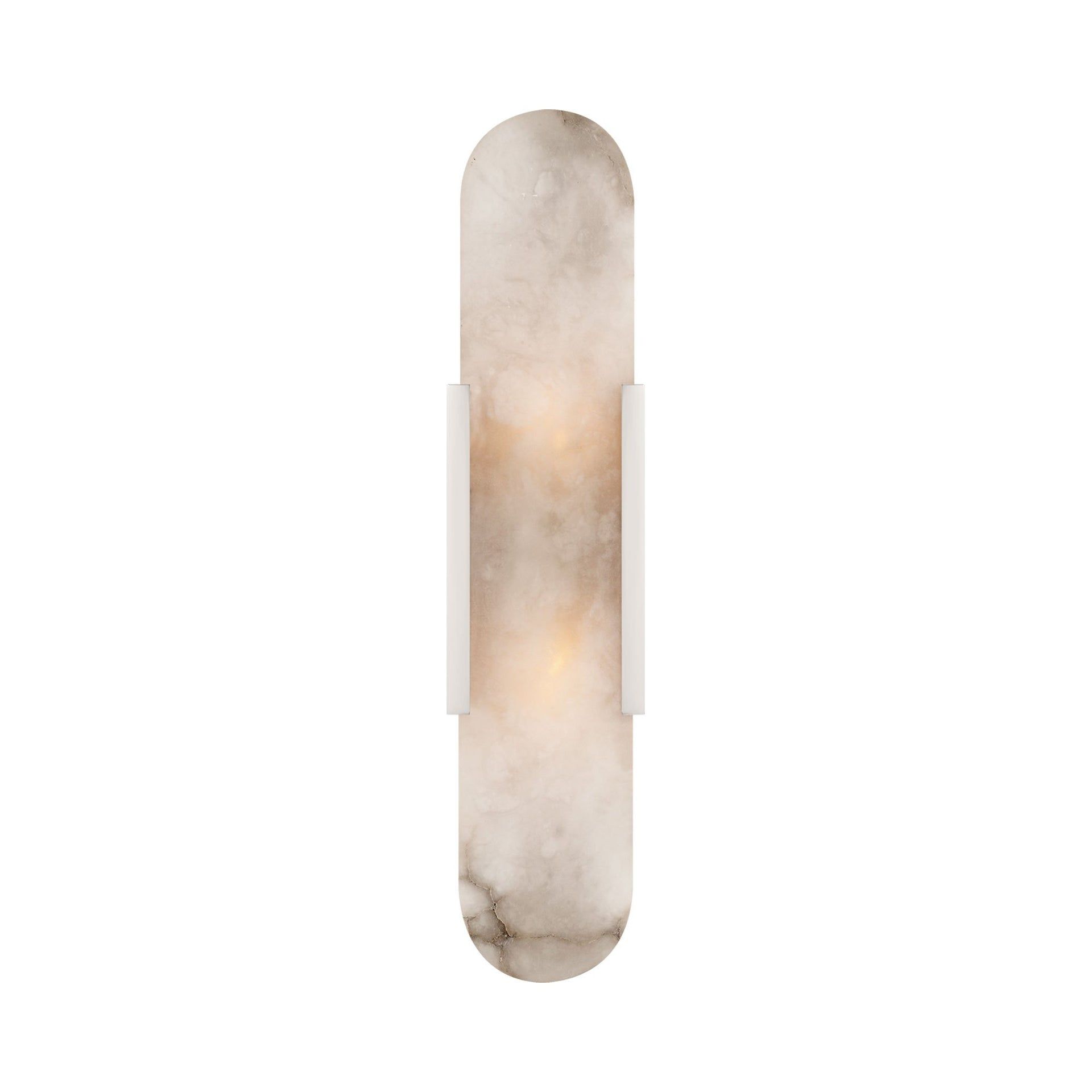 Polished Nickel 20" Alabaster Shade Wall Sconce