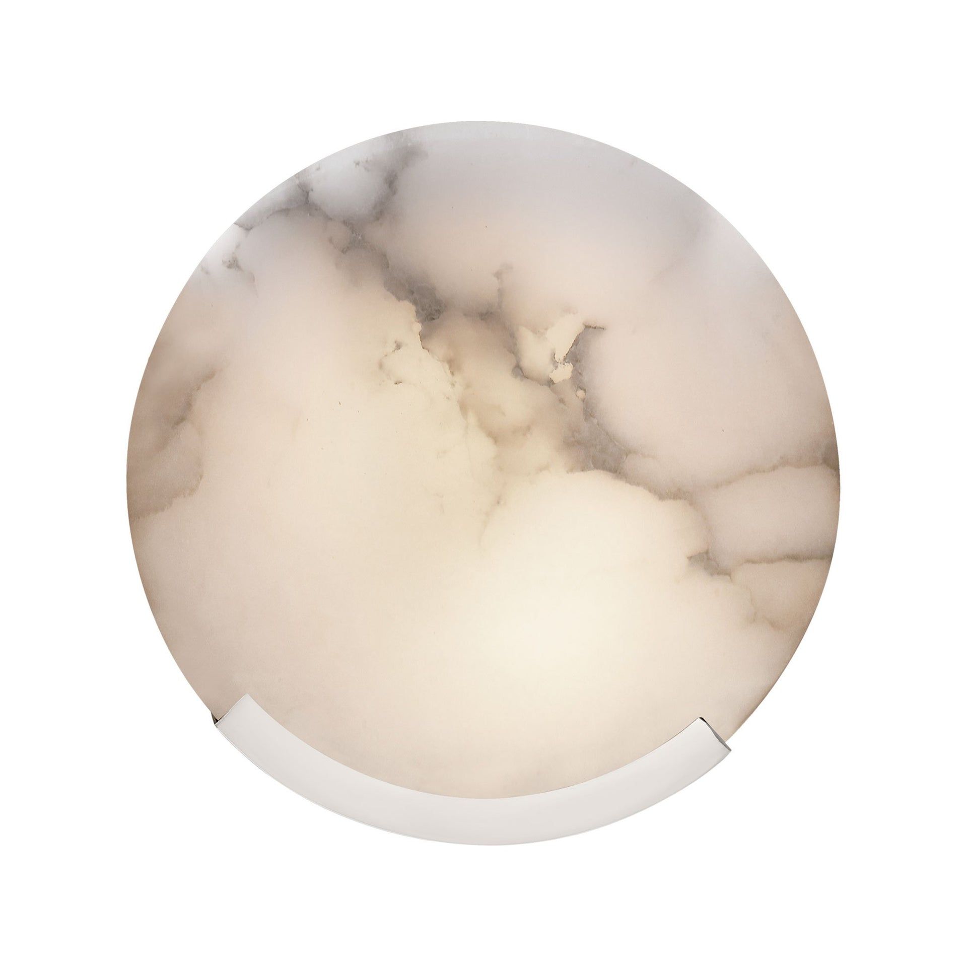 Elegant Alabaster Disc 7" Nickel Sconce with Dimmable Feature