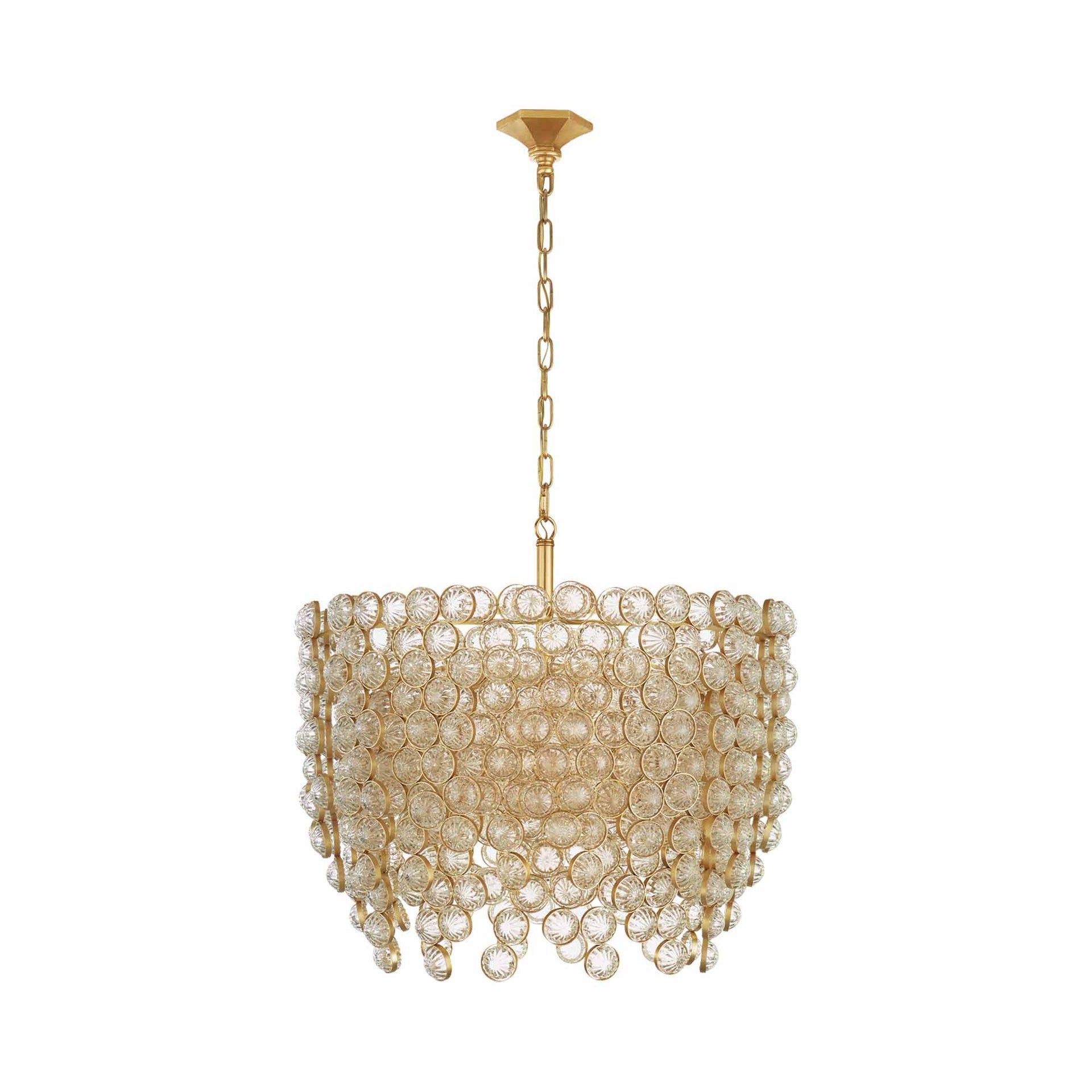 Milazzo Grand Waterfall 26.5" Gilded Crystal Chandelier