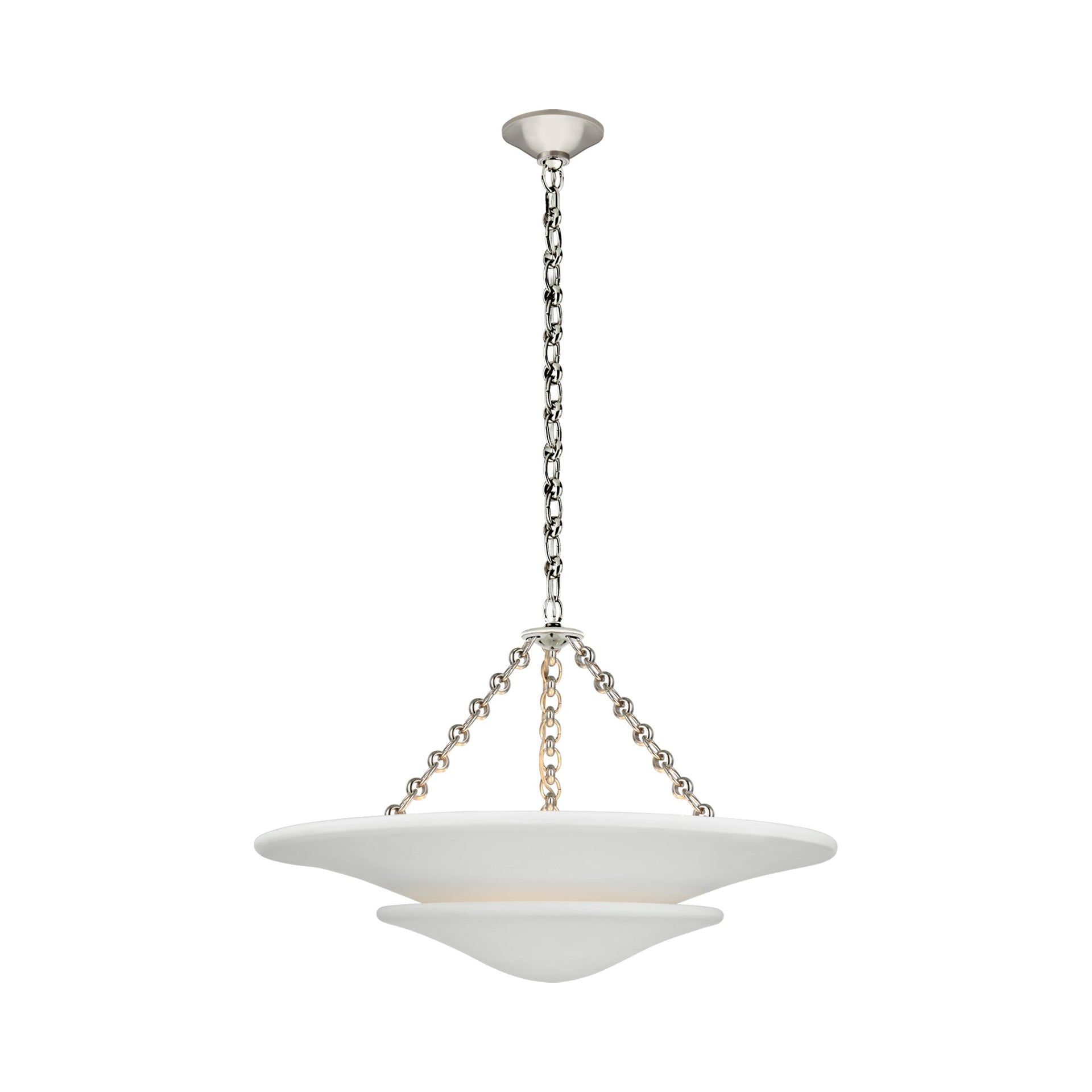 Mollino Polished Nickel Medium Tiered 3-Light Chandelier