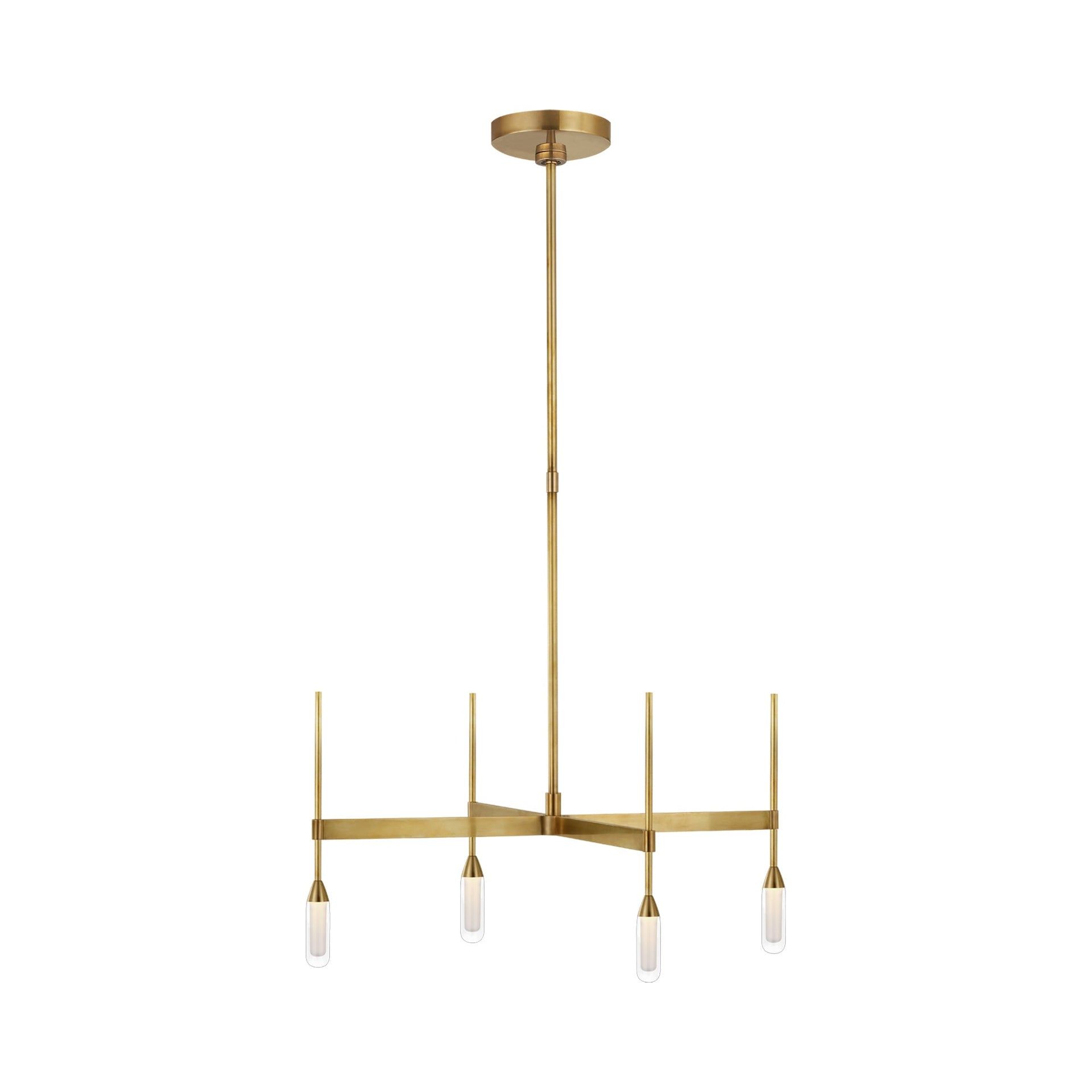Overture Grande 4-Light LED Chandelier in Natural Brass and Crystal