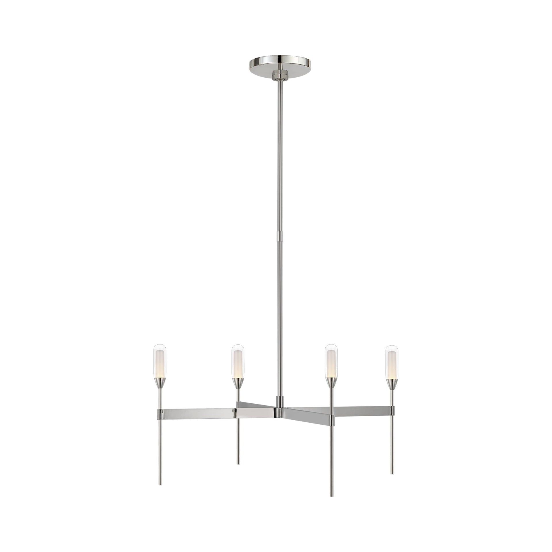 Polished Nickel Crystal 4-Light LED Chandelier