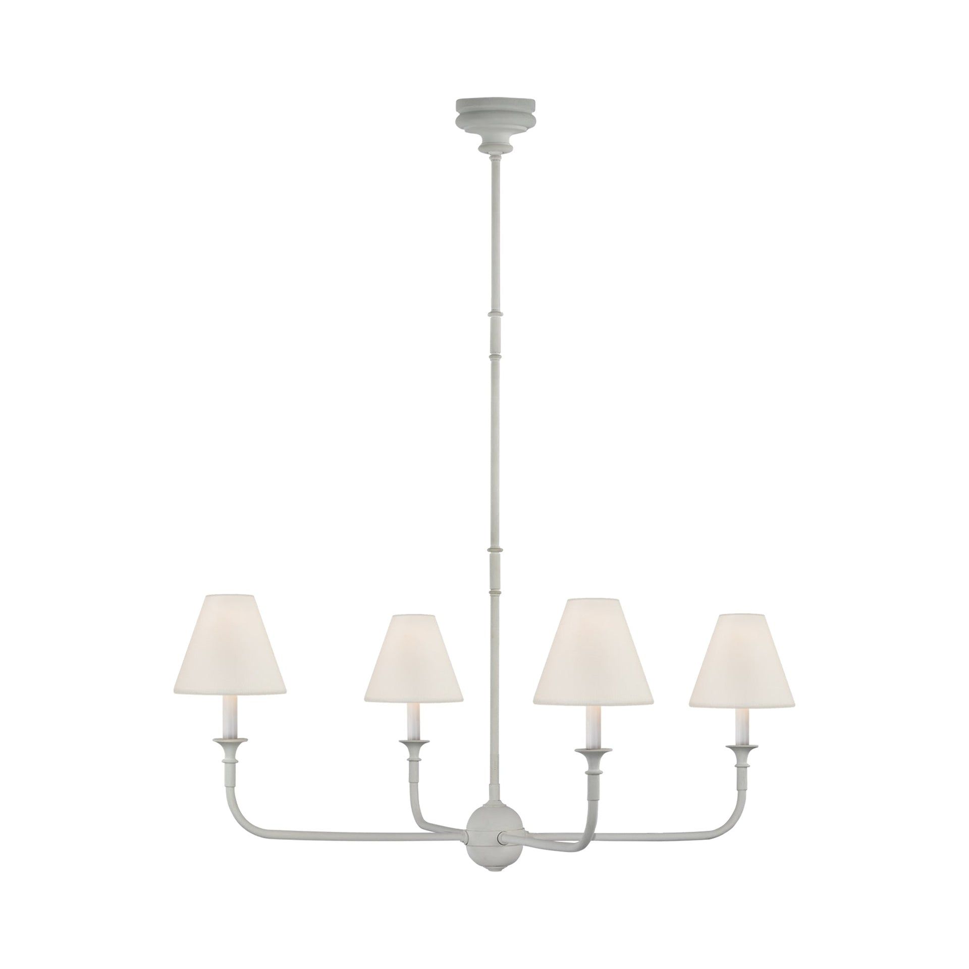 Elegant Piaf 4-Light Crystal Chandelier in Plaster White
