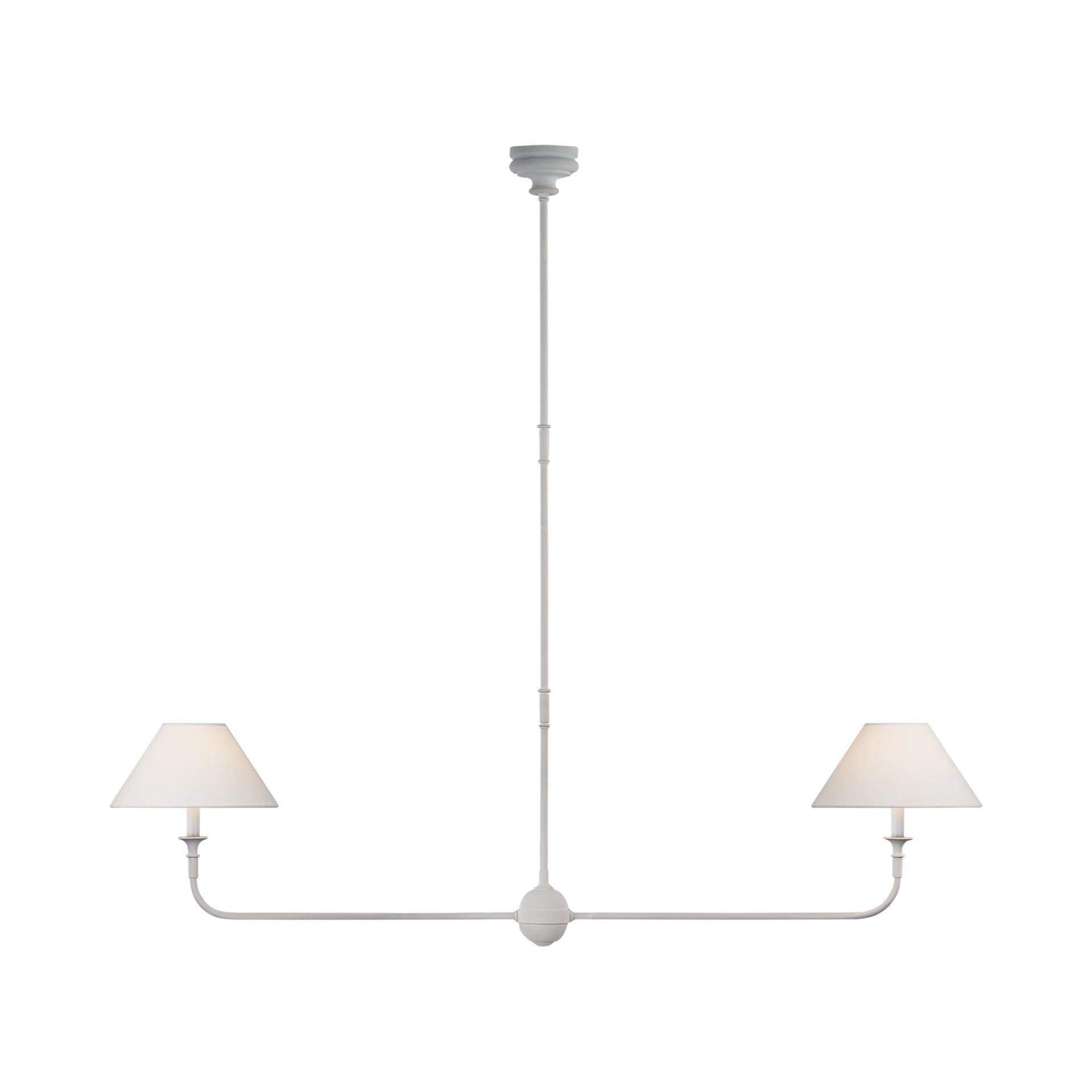 Plaster White Steel LED Linear Pendant Light, 62"