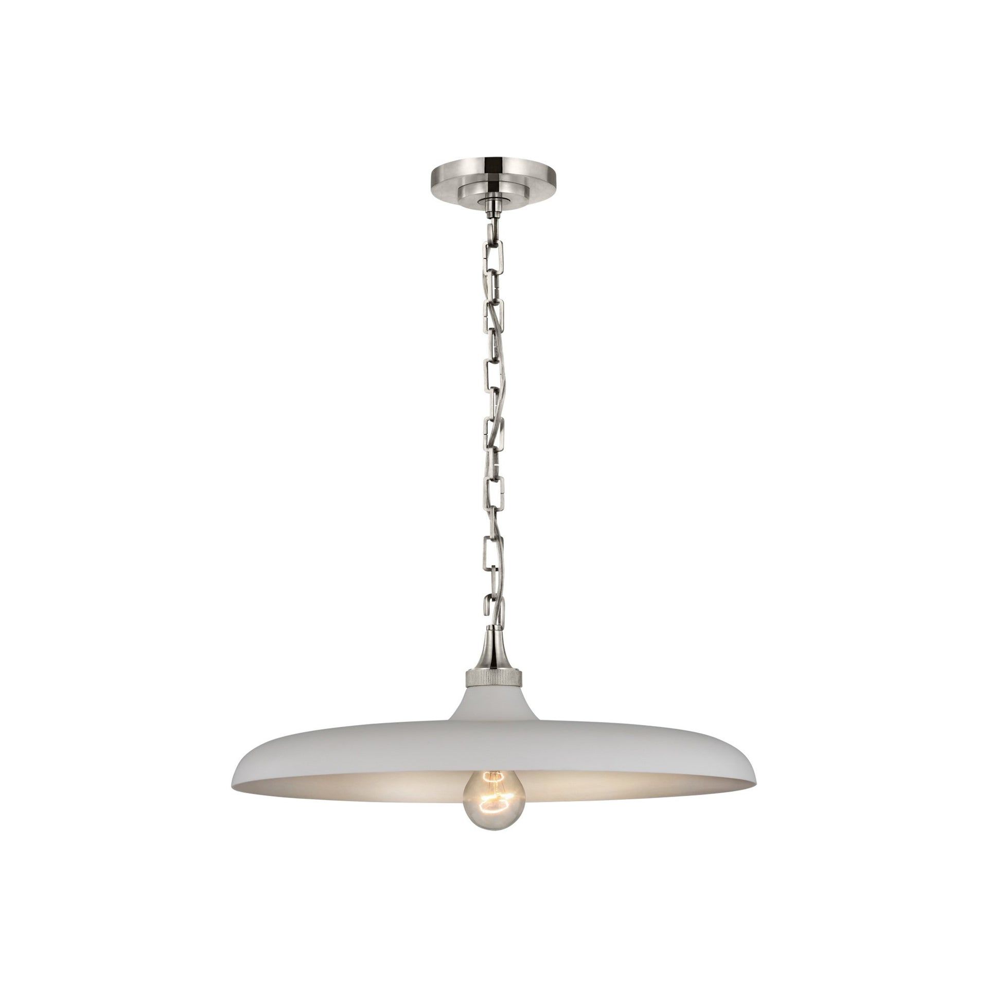 Piatto Polished Nickel and White LED Pendant Light