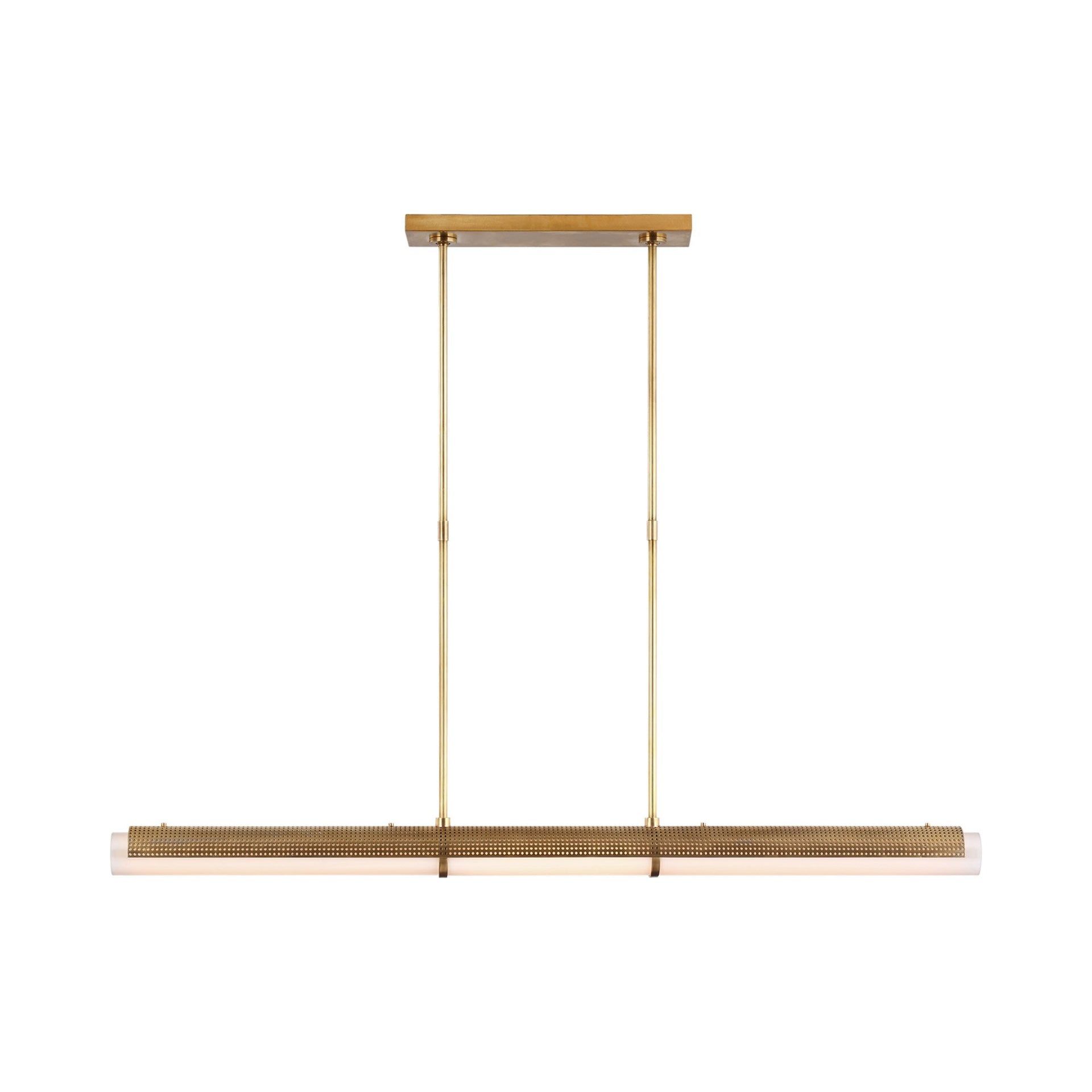 Modern Precision 50'' Brass and Crystal LED Linear Chandelier
