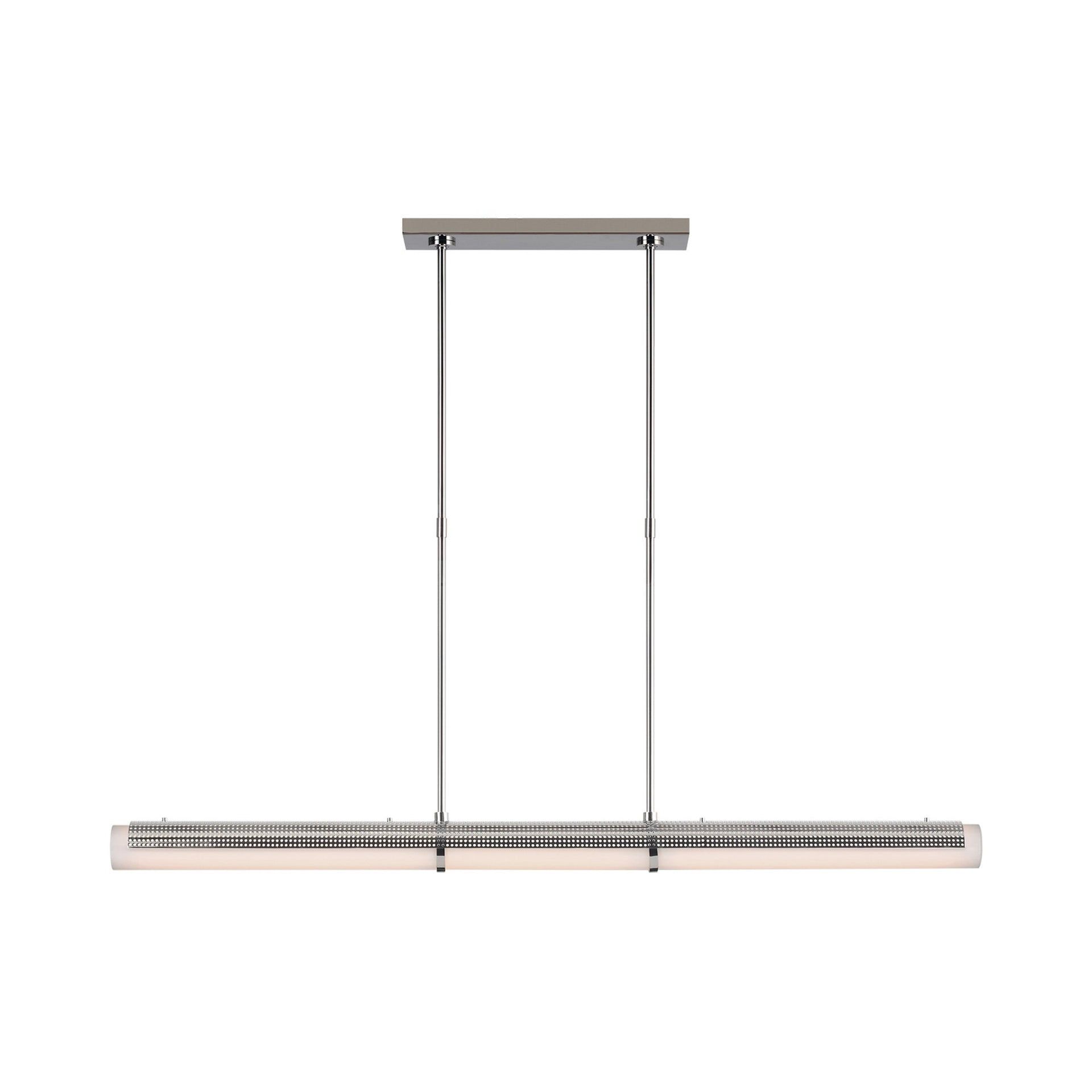 Precision Polished Nickel 50'' LED Linear Chandelier with Crystal Accents