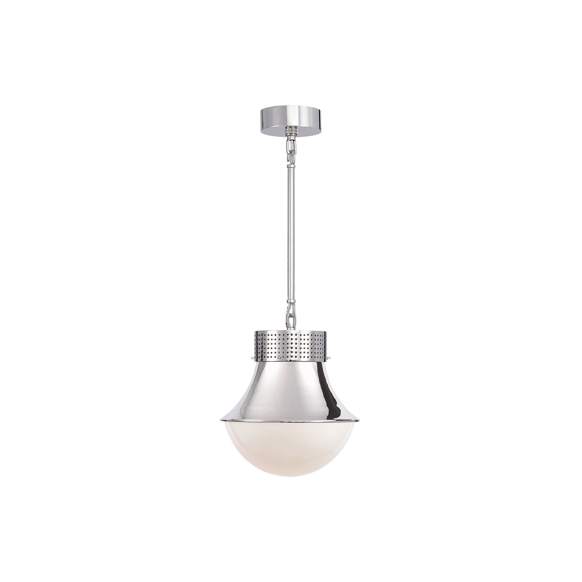 Polished Nickel Glass 12" Pendant Light
