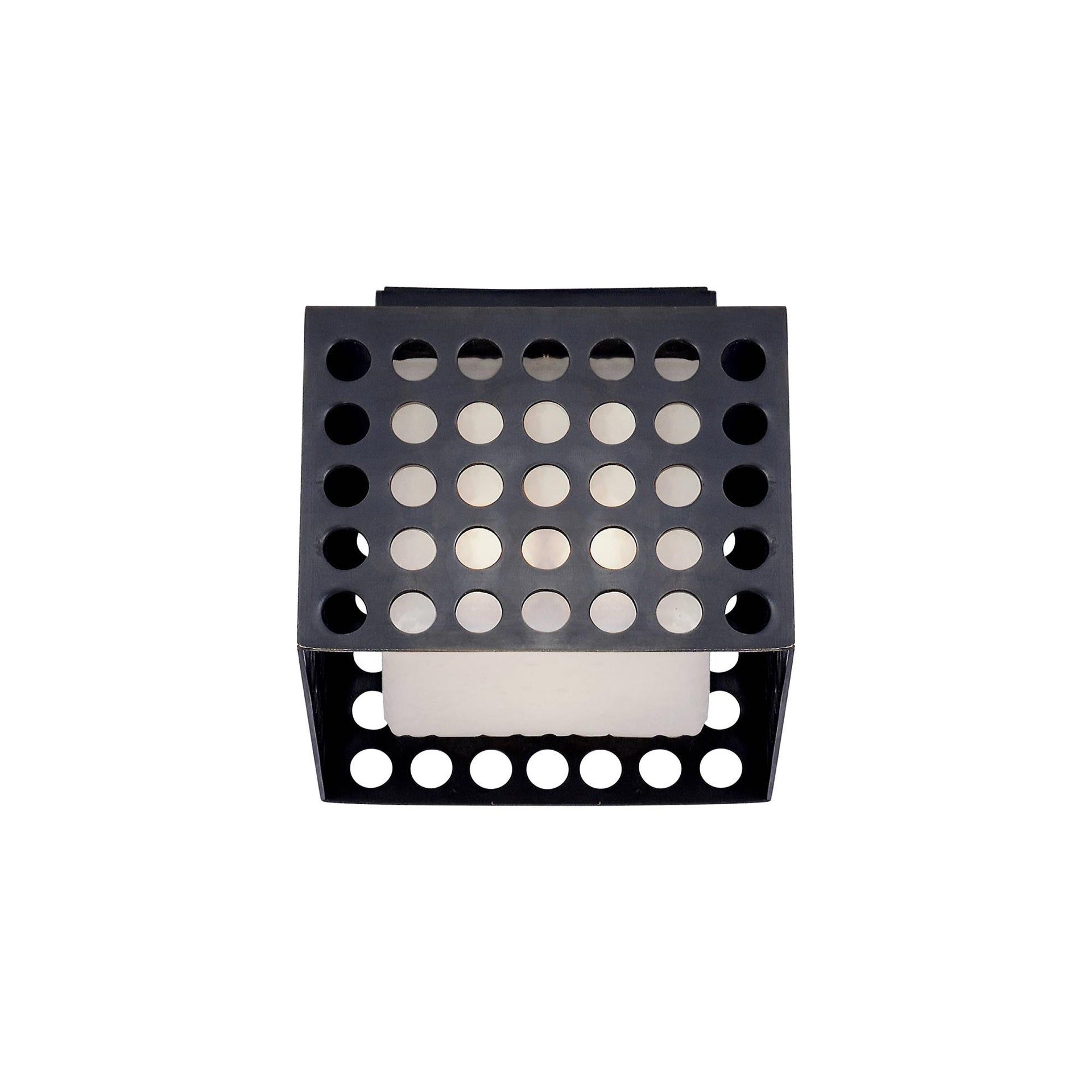 Precision Small Square Bronze Flush Mount with Clouded Glass