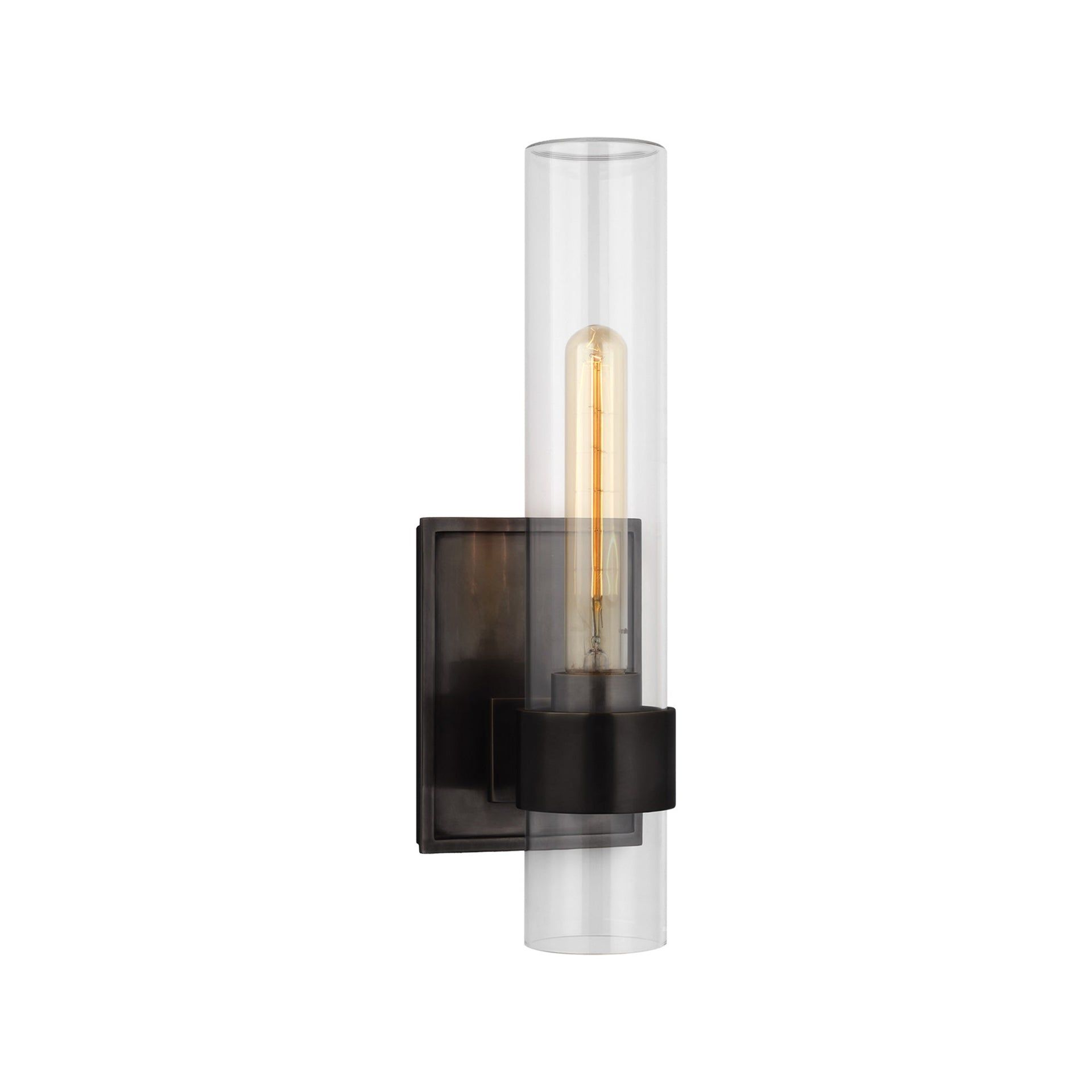 Presidio 14-inch Bronze and Black Cylinder Outdoor Wall Sconce