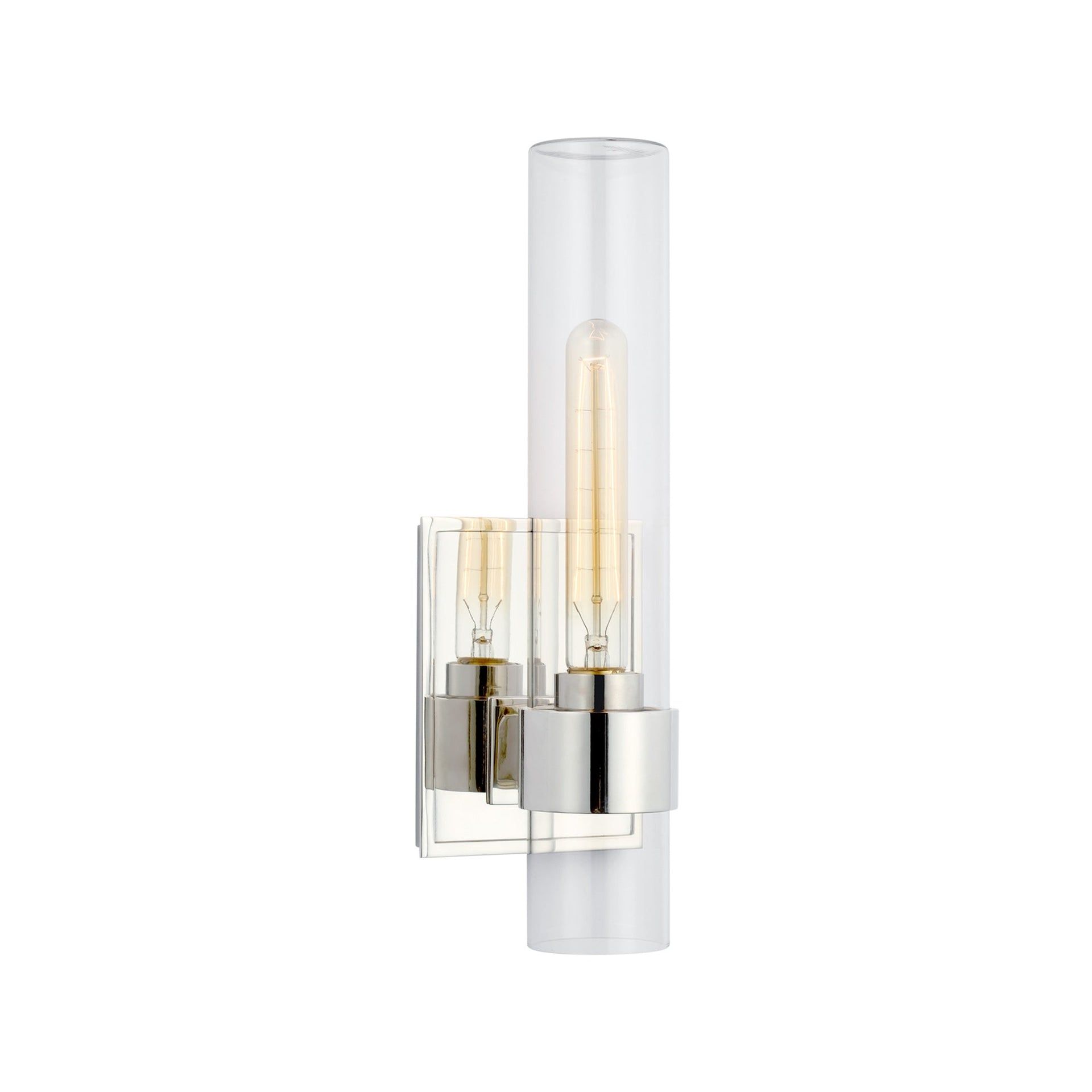 Presidio 14" Polished Nickel Cylinder Outdoor Wall Sconce