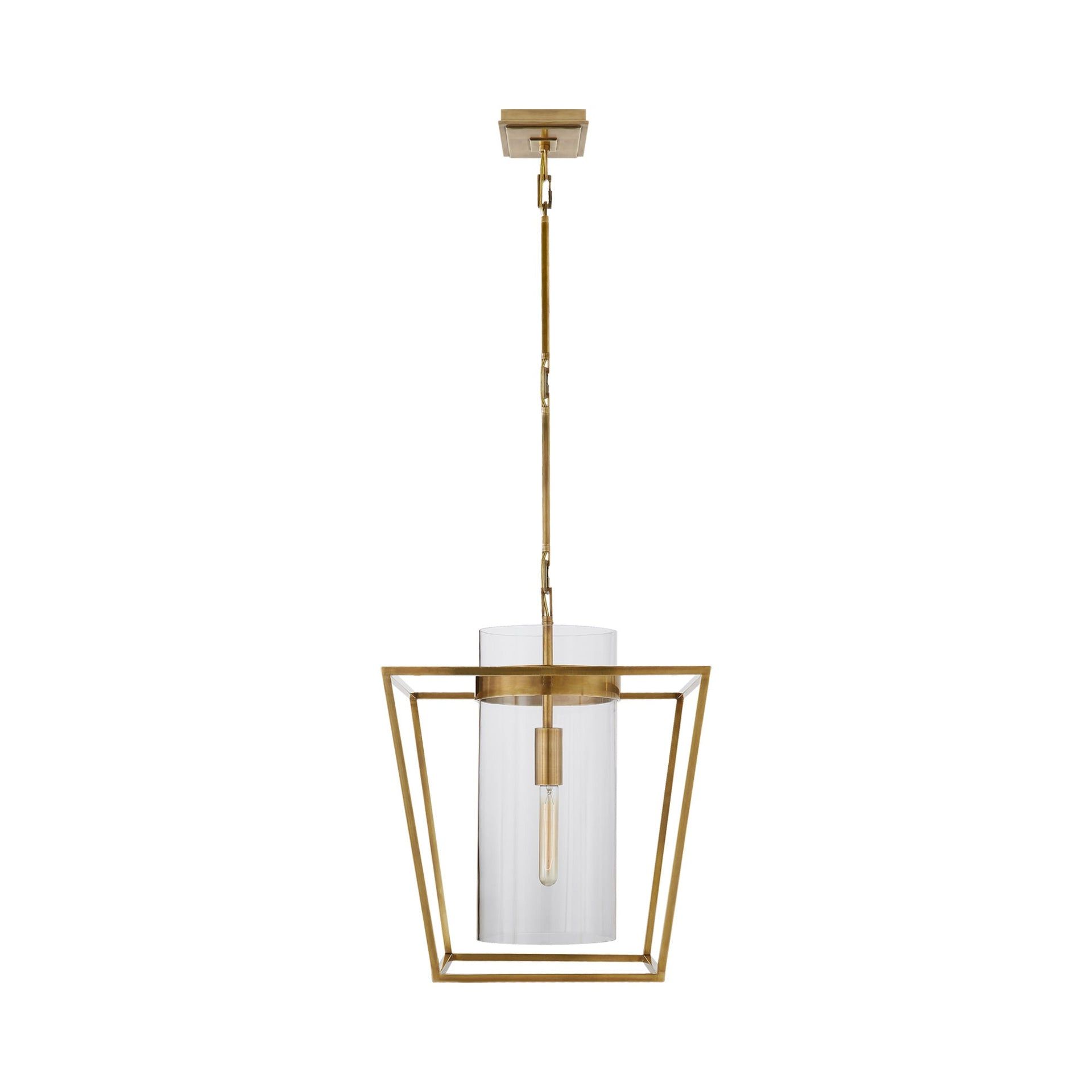 Presidio 23" Hand-Rubbed Antique Brass & Glass Indoor/Outdoor Lantern