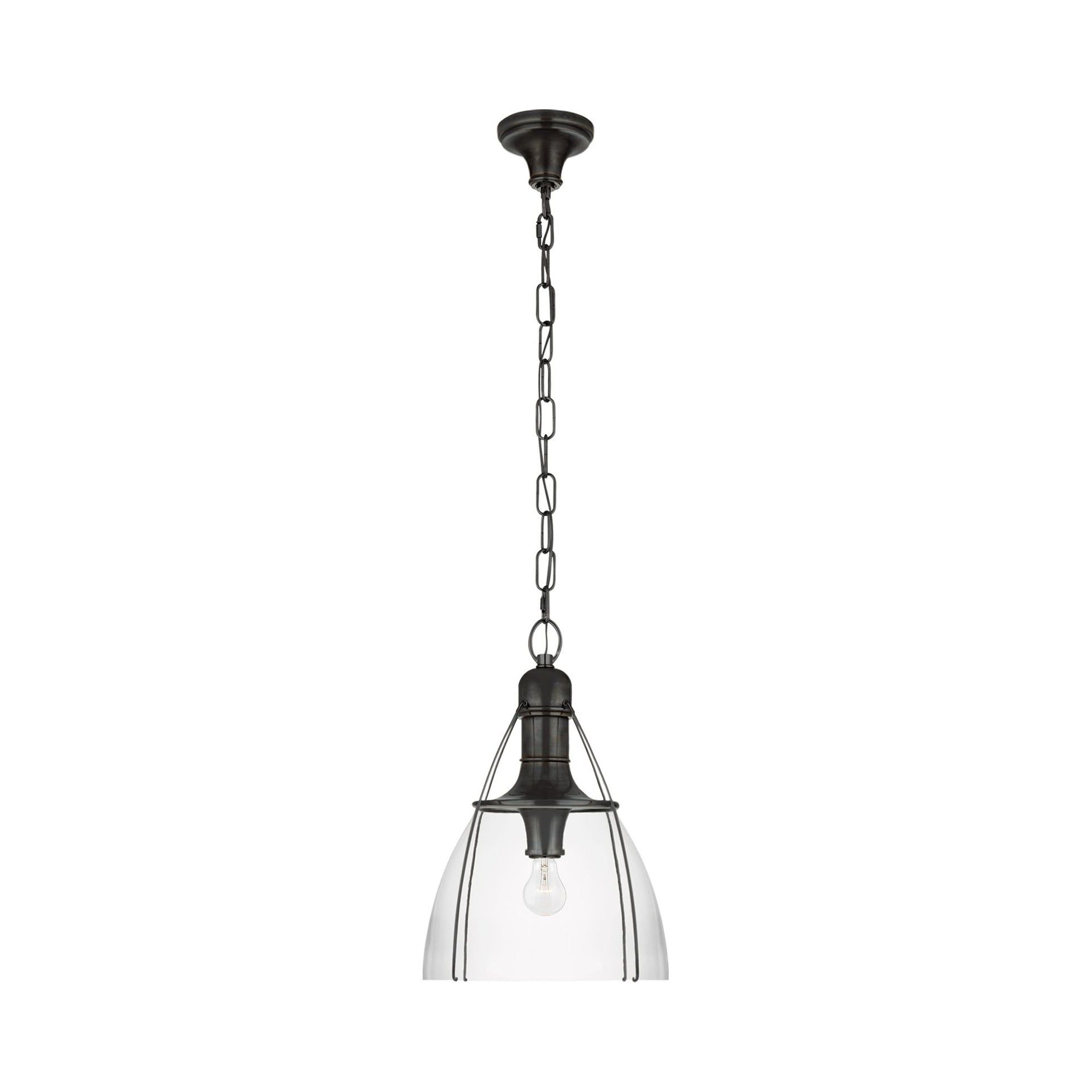 Prestwick Antique Nickel 21" Indoor/Outdoor Modern Pendant Light