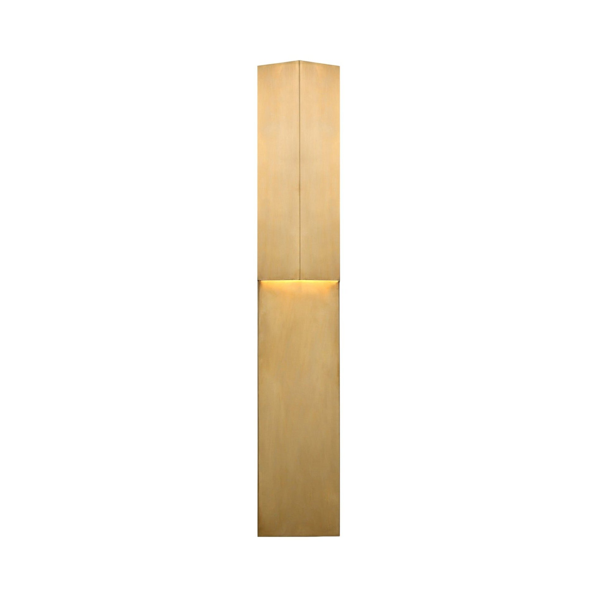 Antique Brass 30" Geometric Dimmable LED Wall Sconce