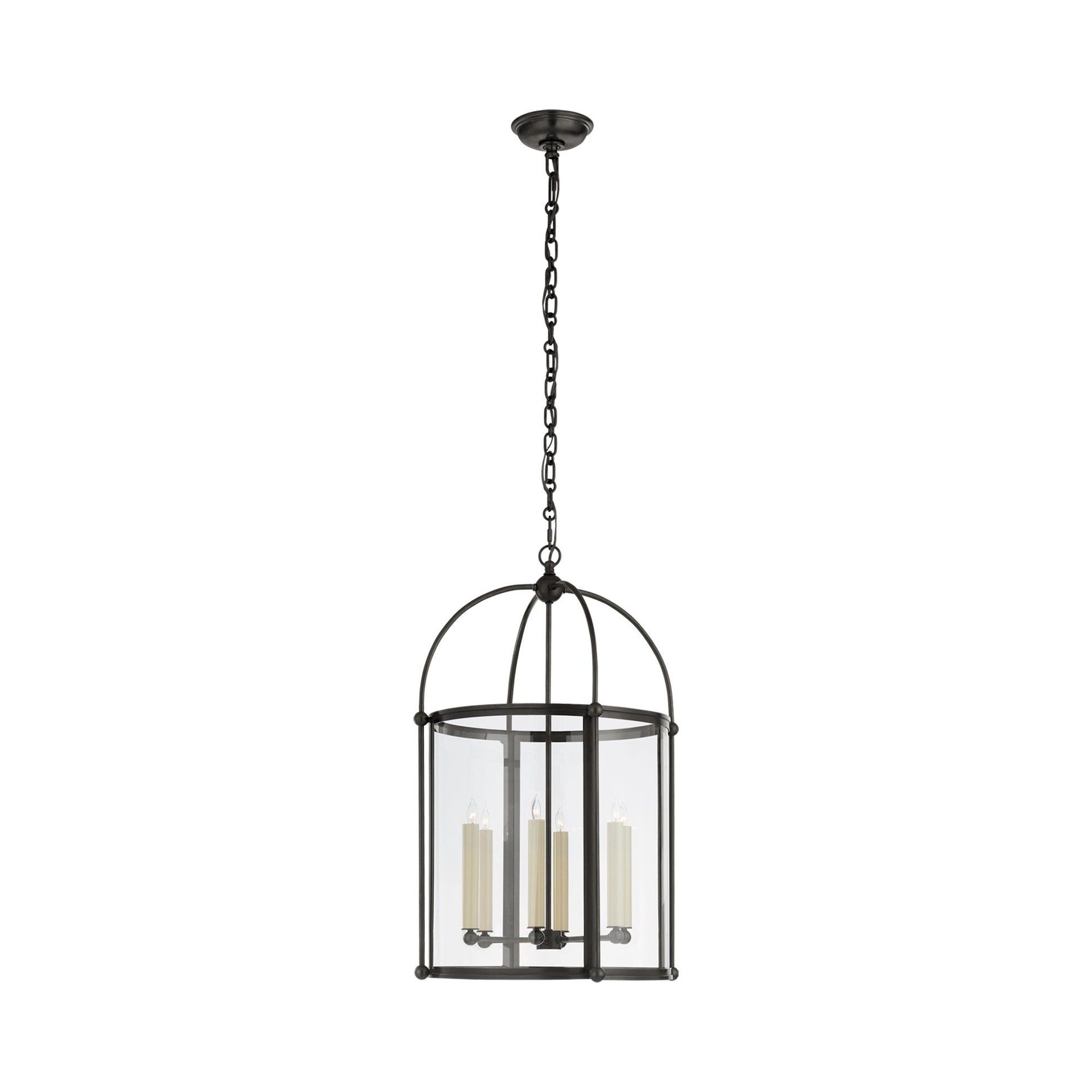 Riverside Bronze 6-Light Birdcage Island Chandelier with Glass Diffuser