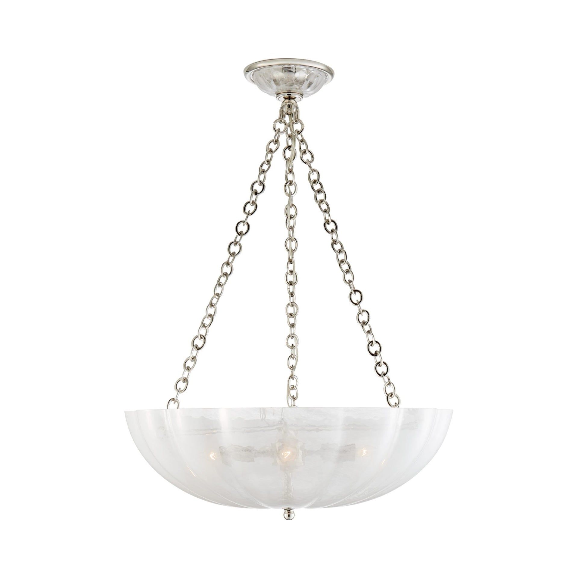 Polished Nickel Crystal Candle Chandelier, 30.25" Height