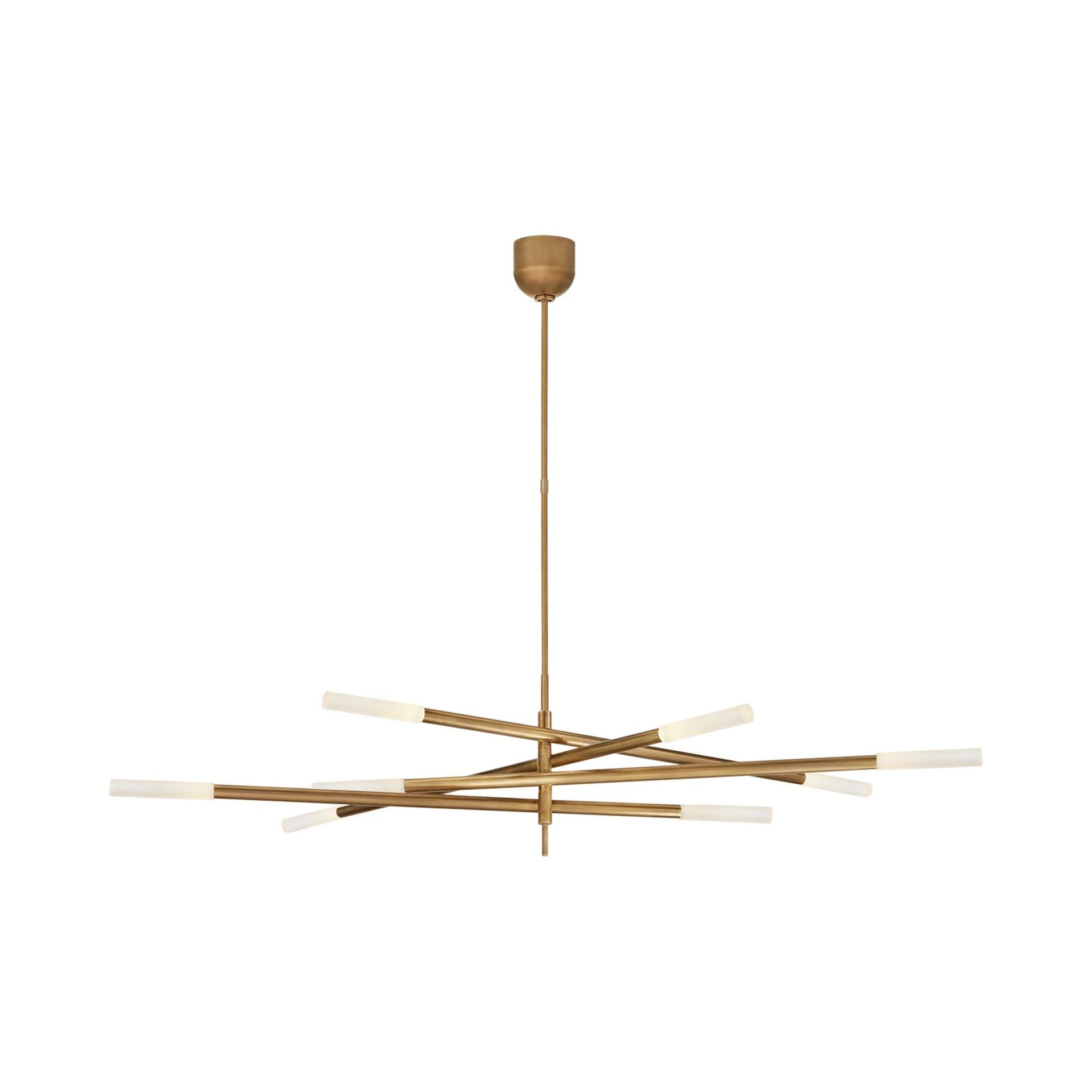 Antique Brass and Crystal 8-Light Plug-in Chandelier