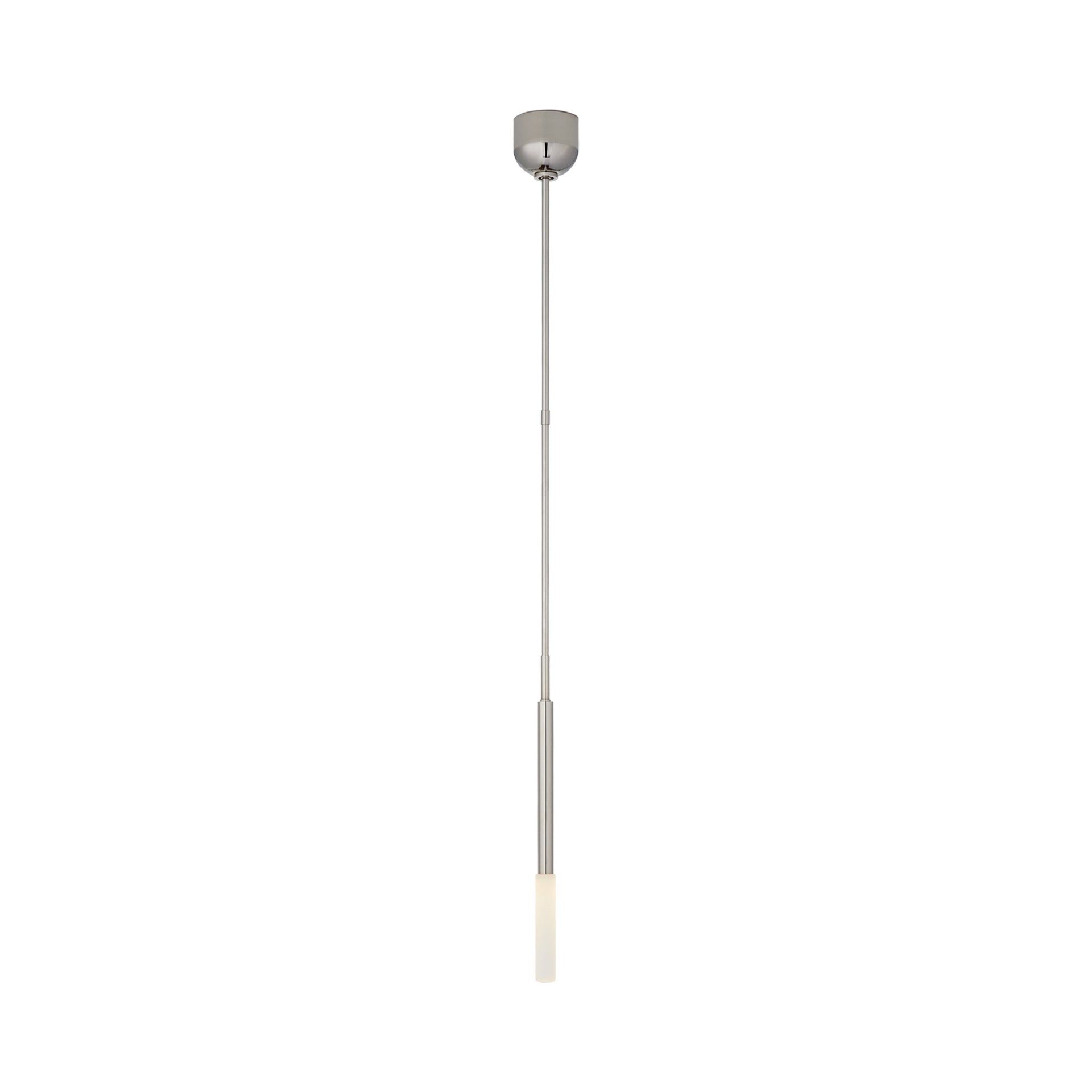 Rousseau Sleek Polished Nickel & Crystal LED Pendant Light
