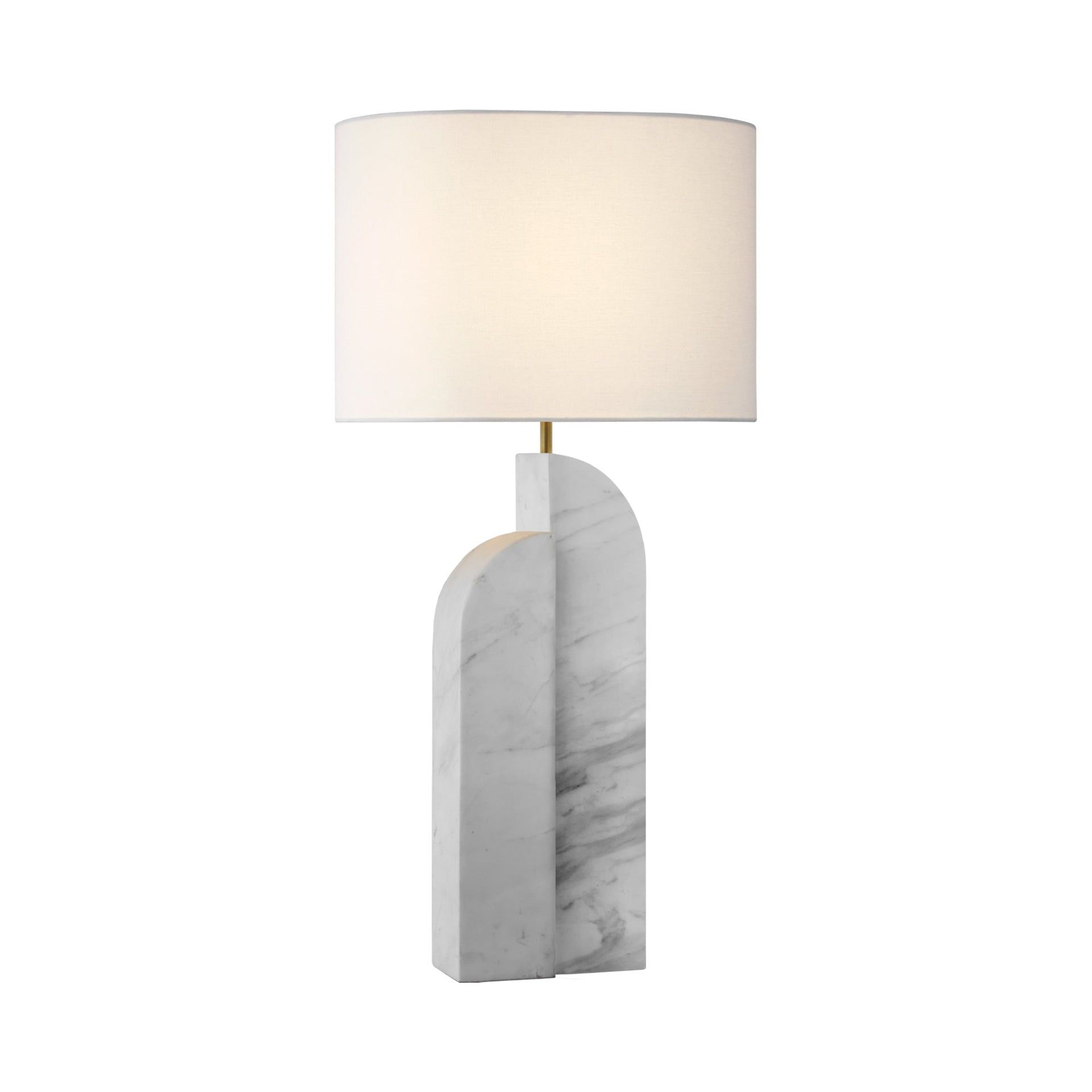 Cordless Edison 34" White Marble Outdoor Table Lamp