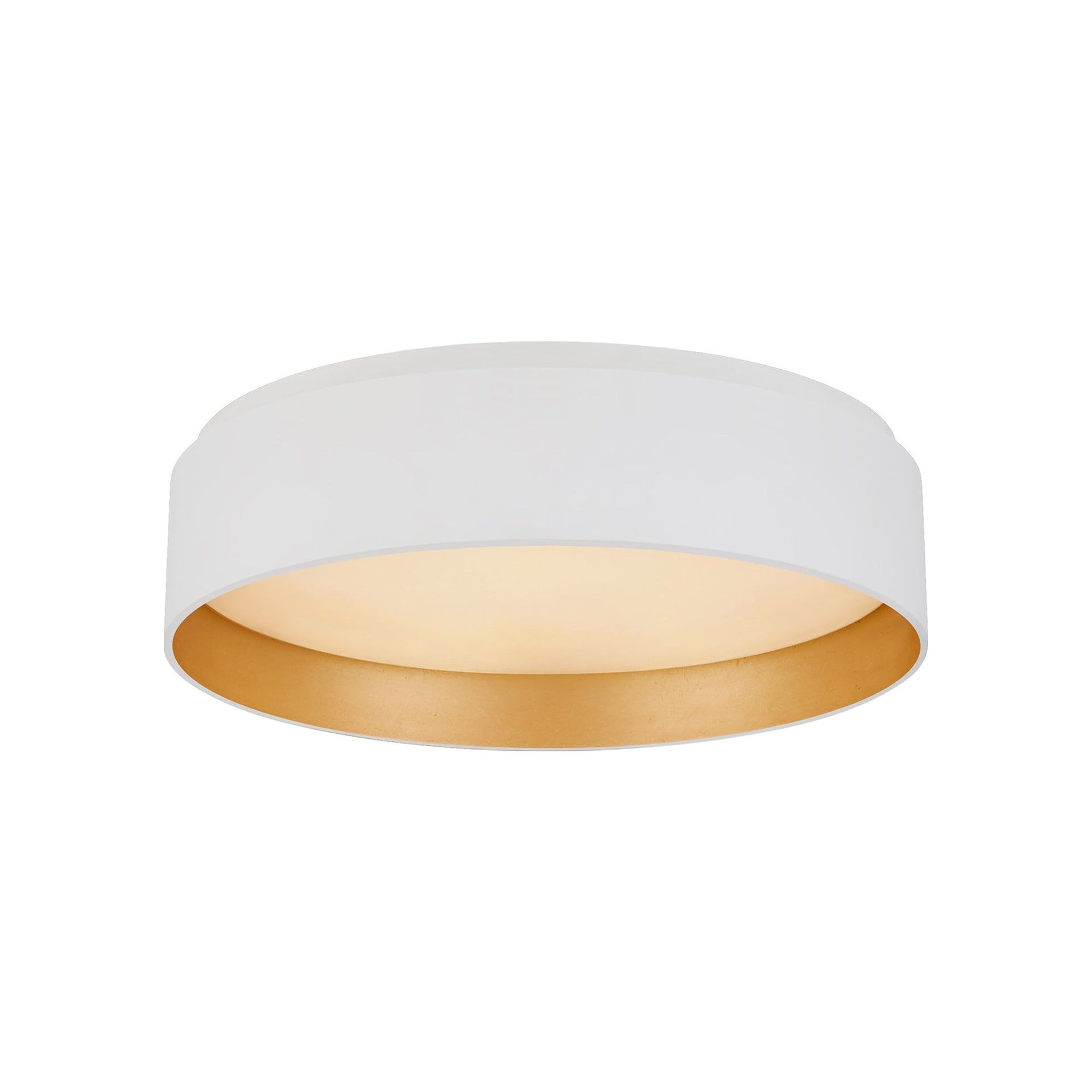 Luxe Matte White Disc 11" LED Flush Mount with White Glass