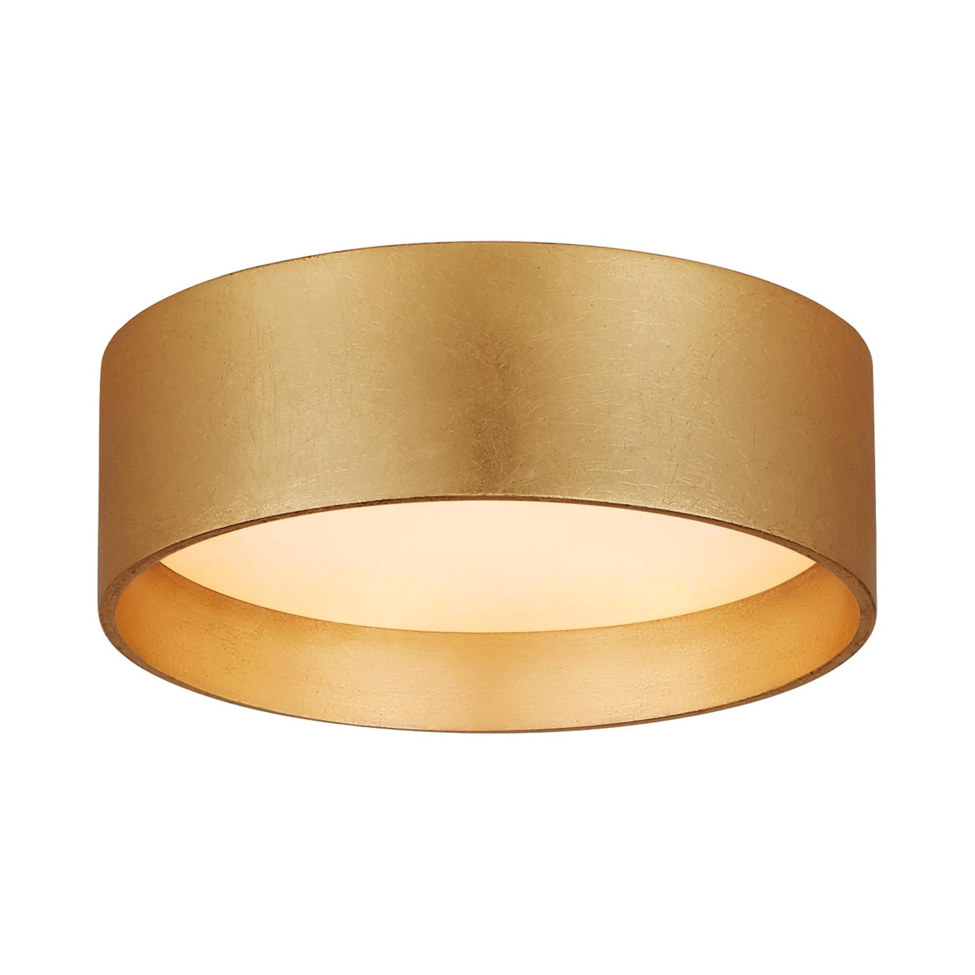 Shaw Solitaire Gold Glass 5'' LED Drum Flush Mount