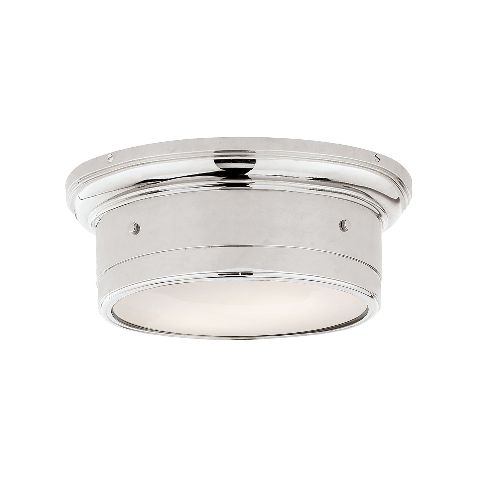 Siena Coastal Industrial 11.75" Polished Nickel & Glass Flush Mount Light