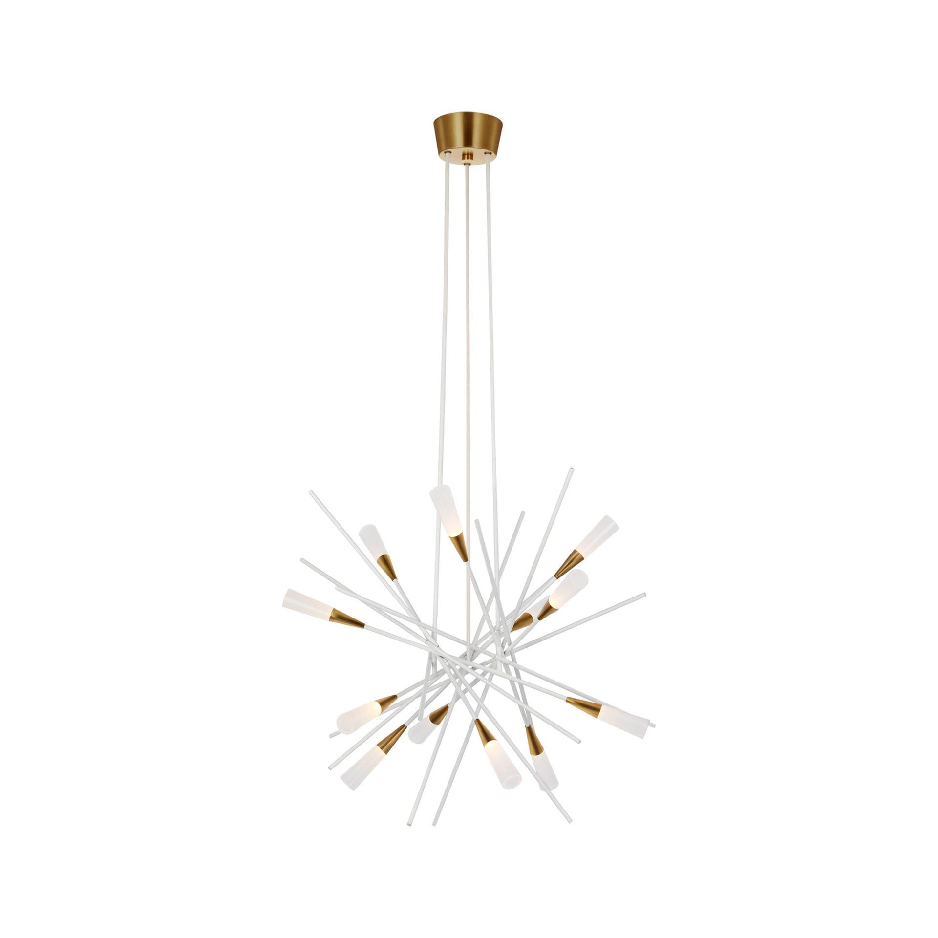 Stellar Matte White and Brass 12-Light LED Chandelier