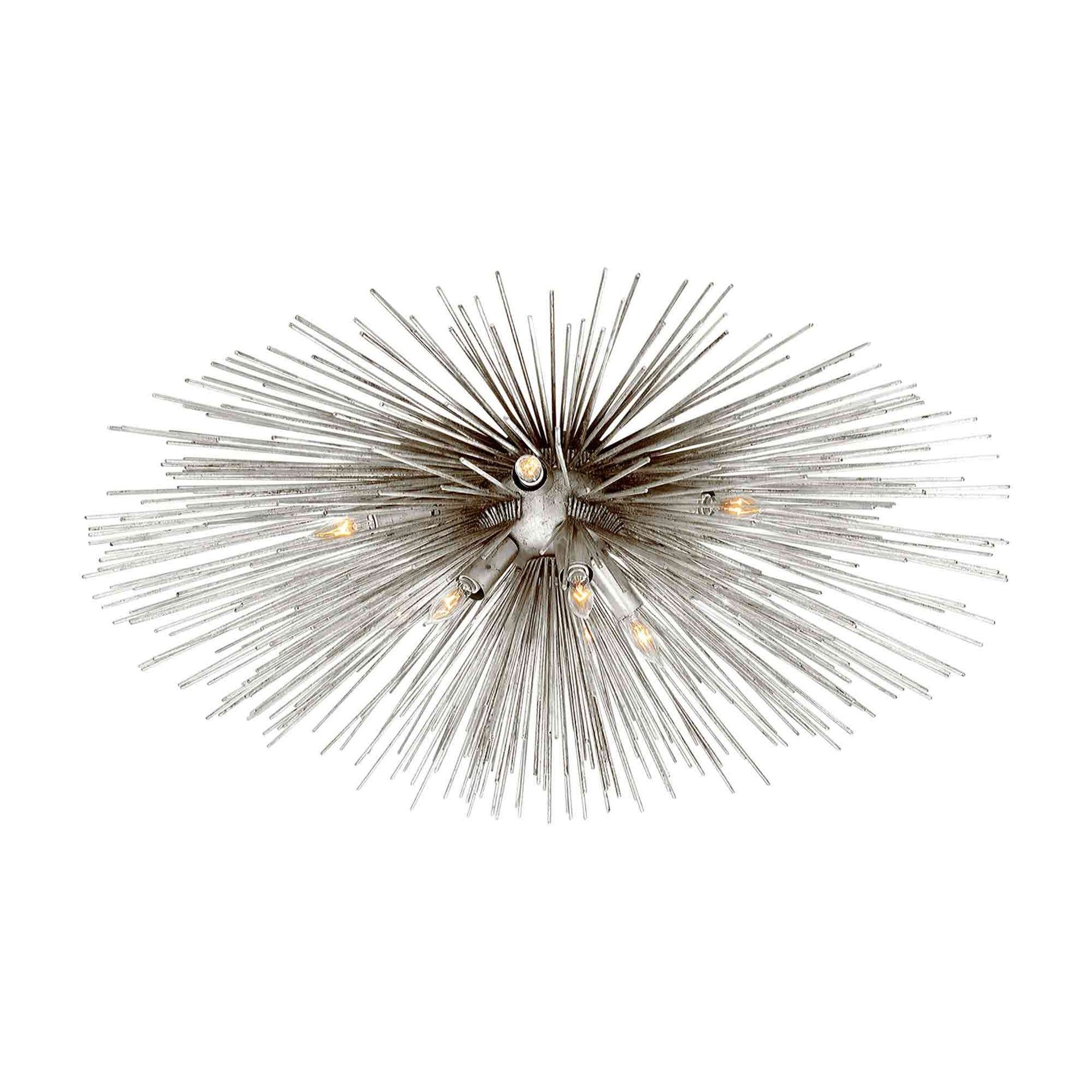Burnished Silver Crystal 40" Flush Mount Ceiling Light