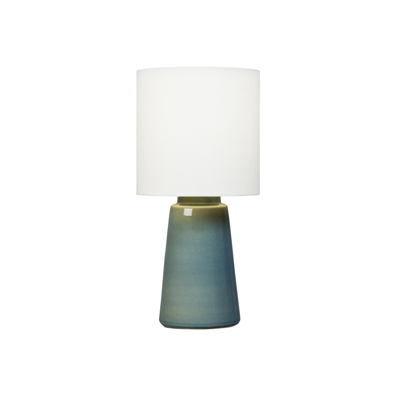 Blue Anglia Crackle Ceramic Table Lamp with White Linen Shade